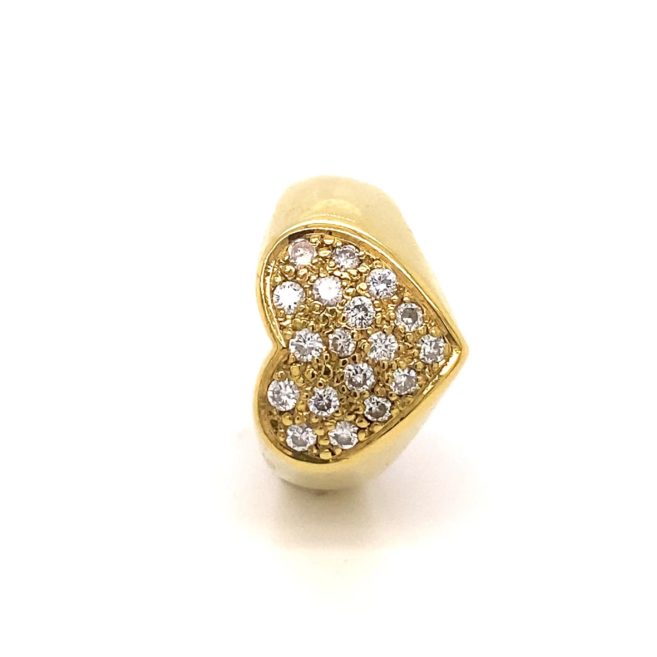 Ring Gelbgold Herz mit Brillanten, graviert mit 0.48ct Ring Gelbgold Herz mit Brillanten, graviert mit 0.48ct