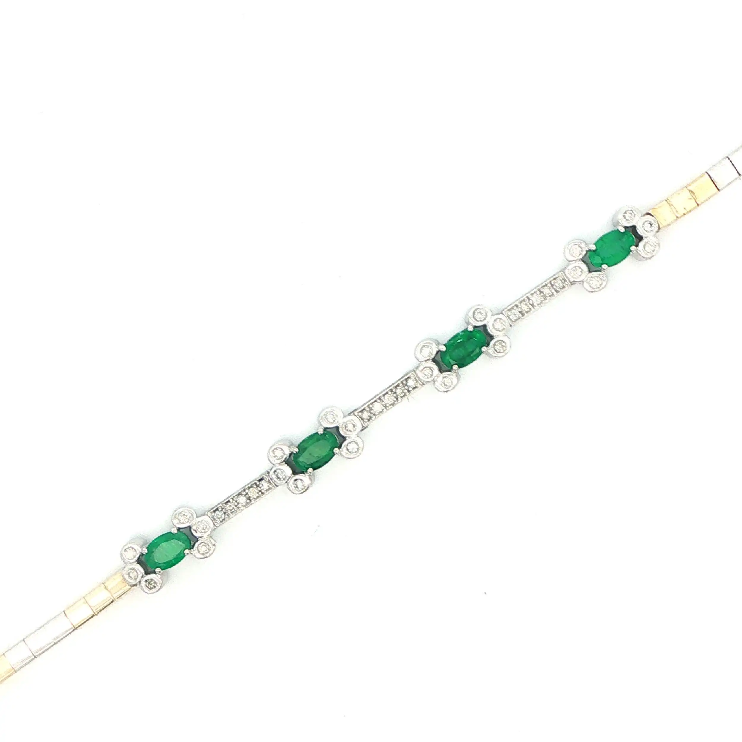 Armband Bicolor mit Brillanten und Smaragden Armband Bicolor mit Brillanten und Smaragden