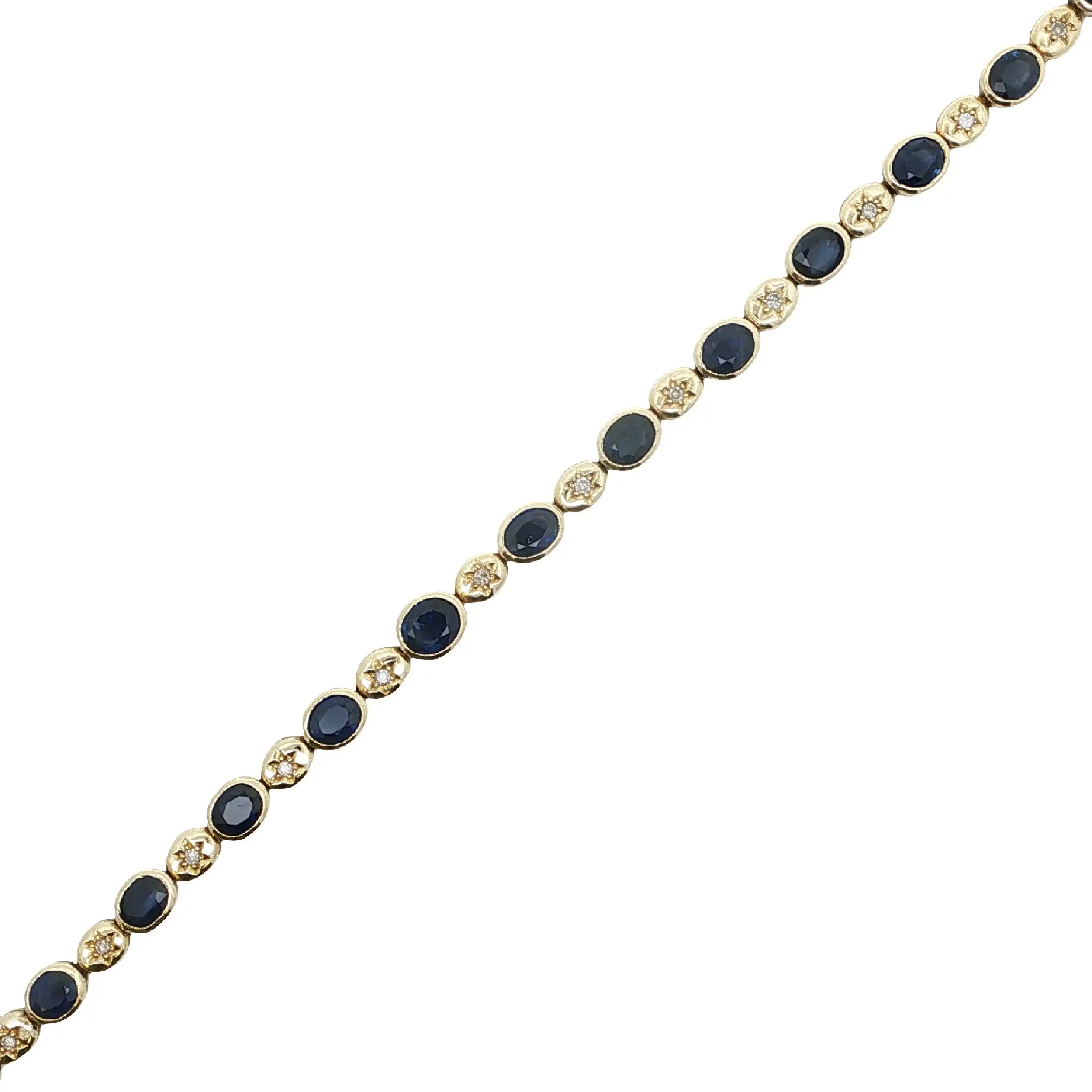 Tennisarmband Gelbgold mit Saphiren & Brillanten