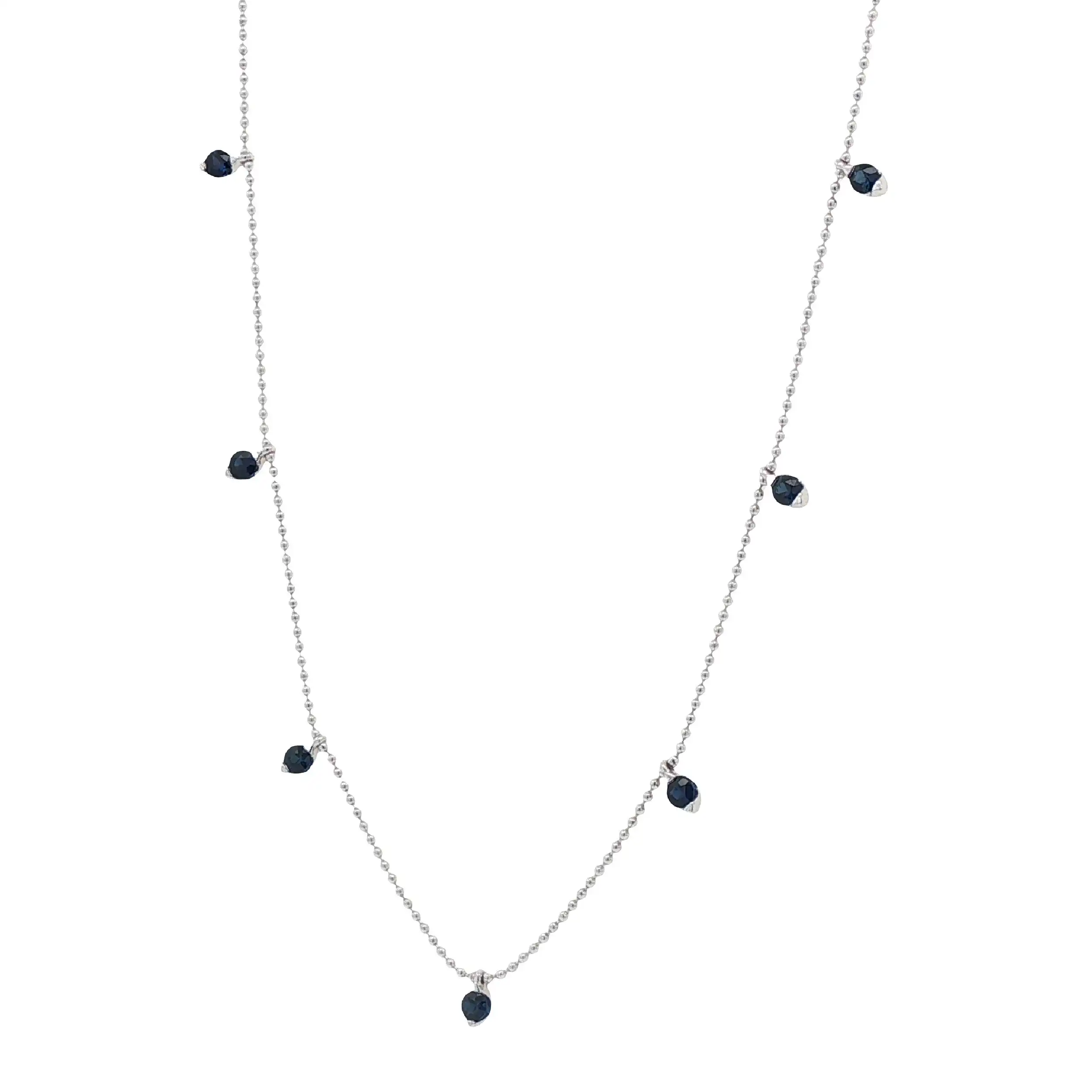 Collier Weißgold mit Saphiren Collier Weißgold mit Saphiren
