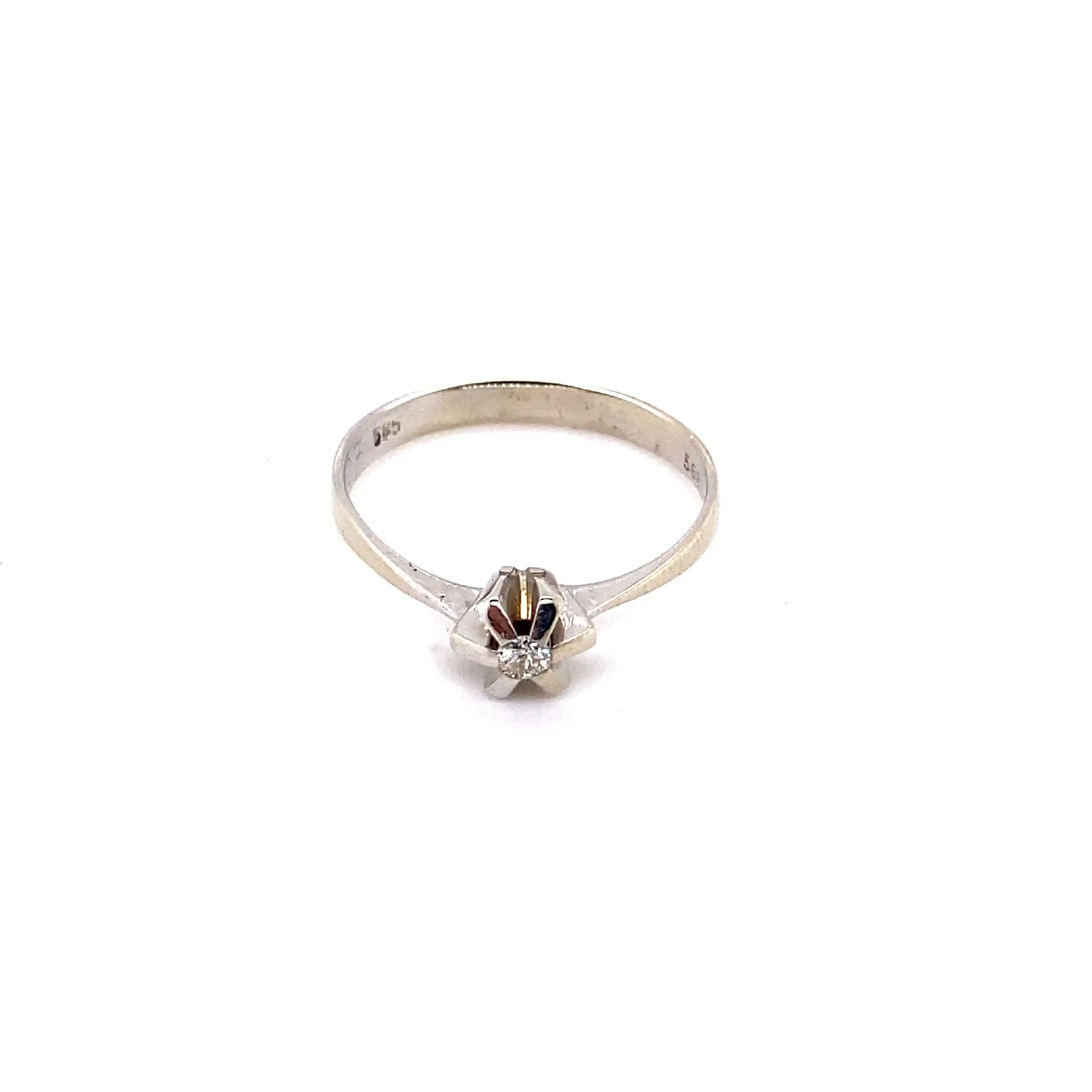 Ring Weißgold mit Brillant, graviert mit 0,07ct