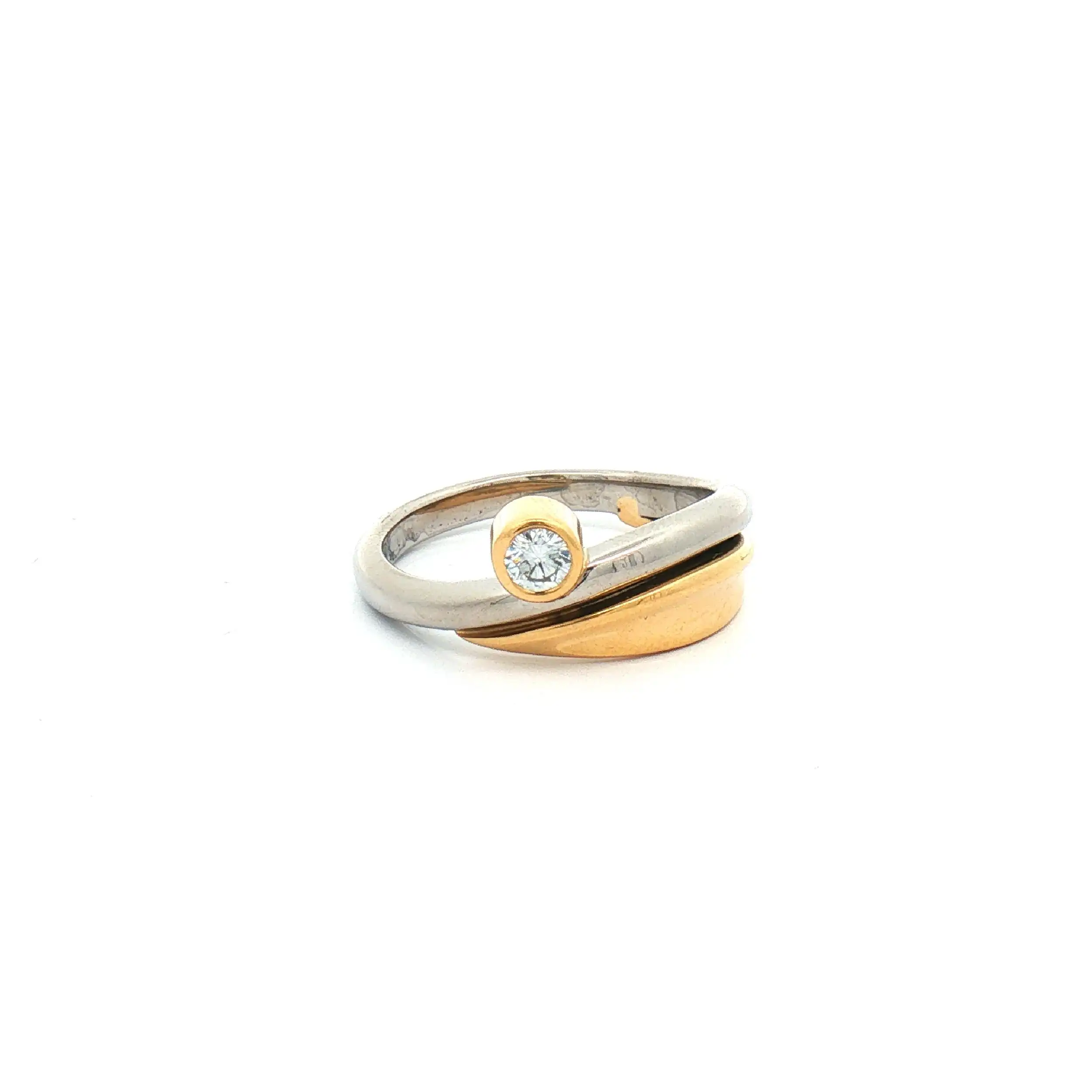 Ring Bicolor mit Brillant Platin und Gold
