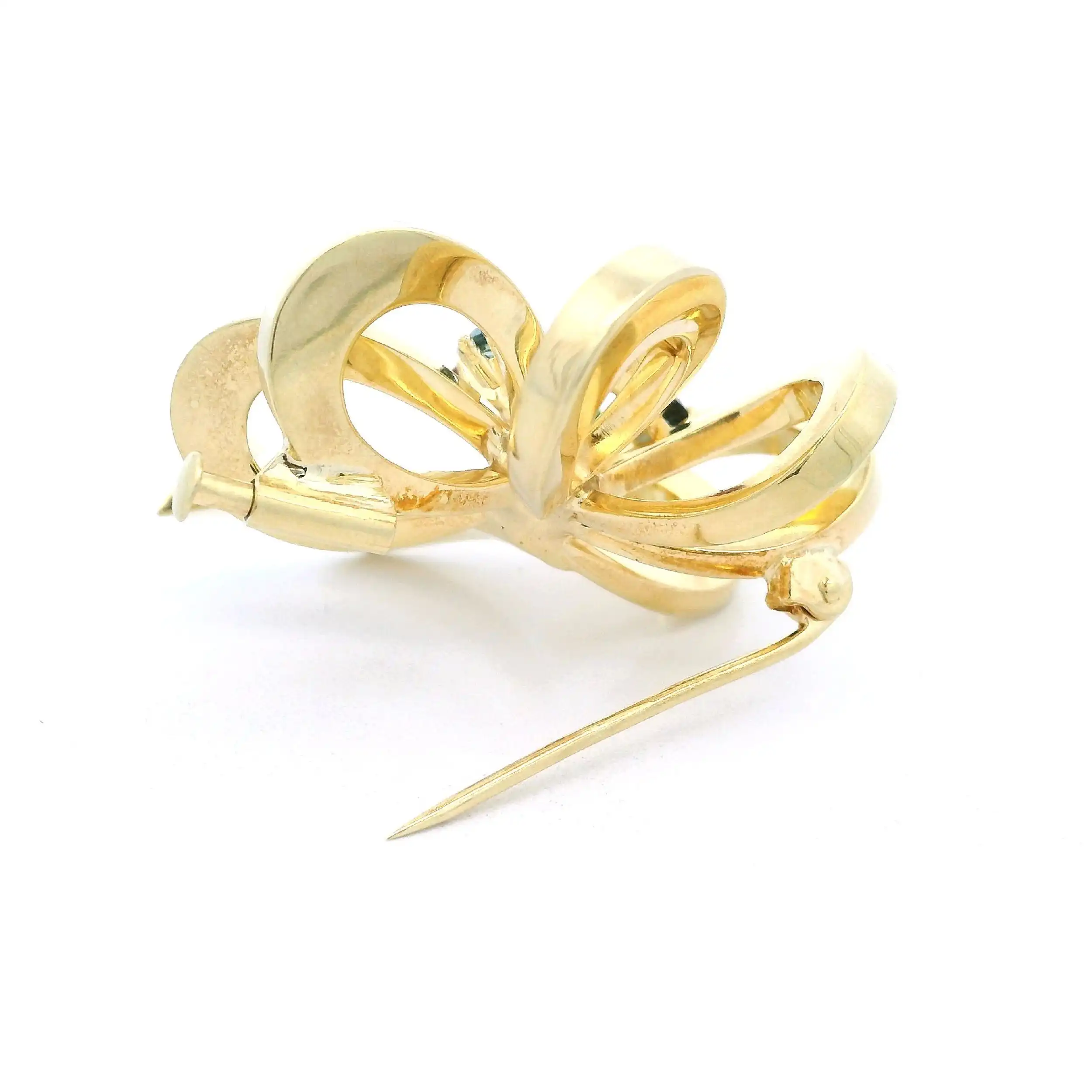 Brosche Gelbgold mit Farbsteinen Brosche Gelbgold mit Farbsteinen