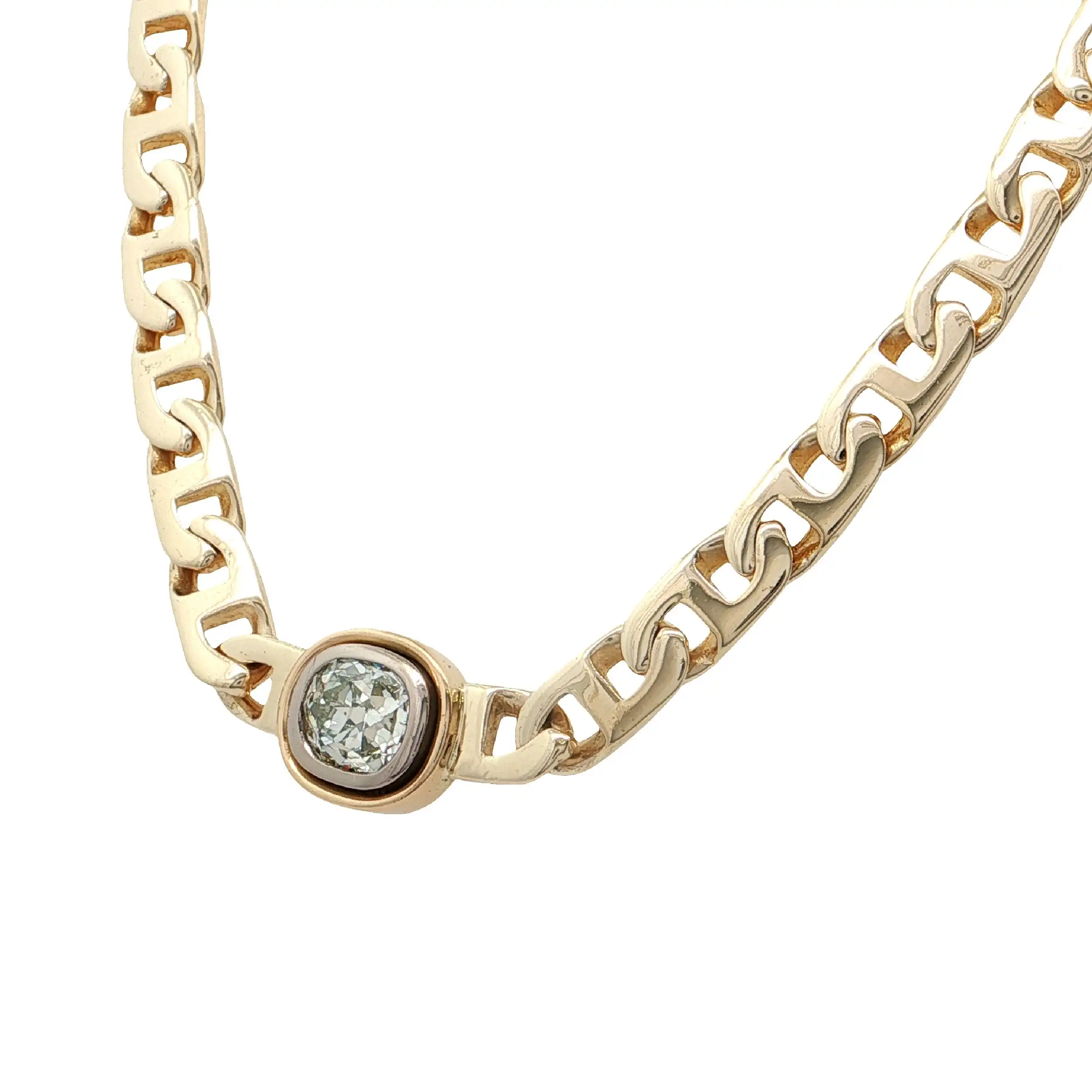Collier Gelbgold mit Cushion Diamant Collier Gelbgold mit Cushion Diamant