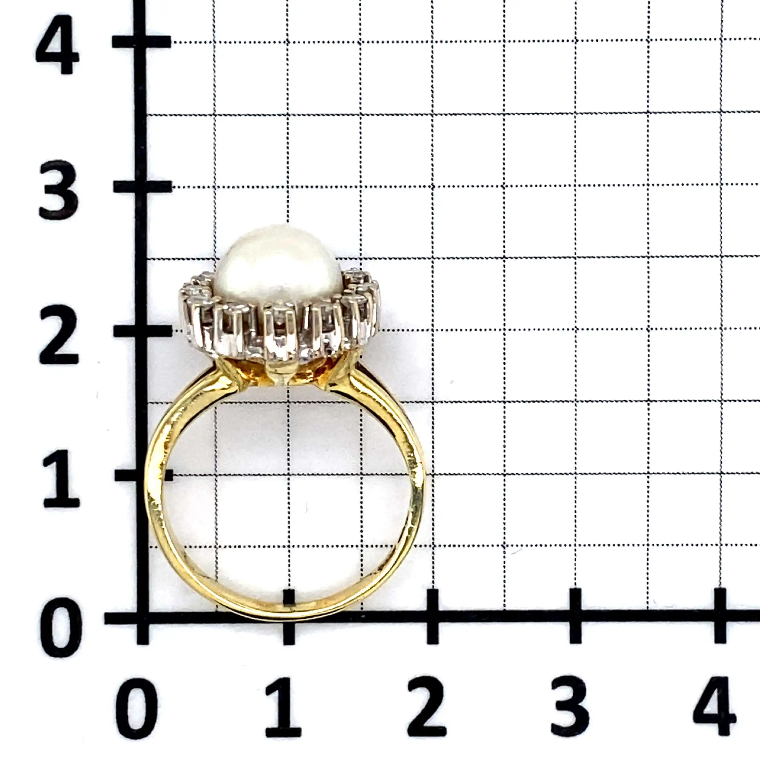 Ring Gelbgold mit Perle und Brillanten Ring Gelbgold mit Perle und Brillanten