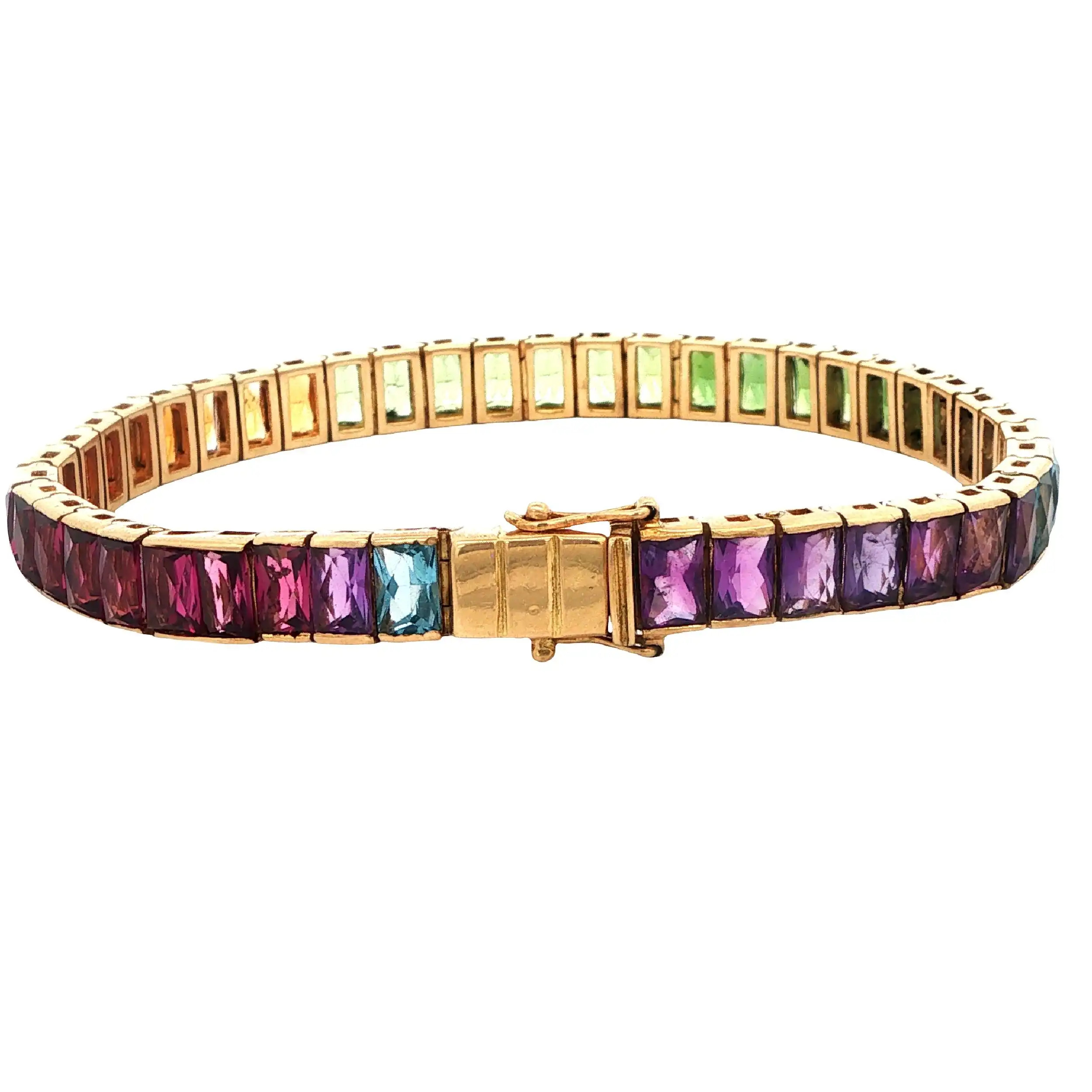 Armband Gelbgold mit bunten Farbsteinen