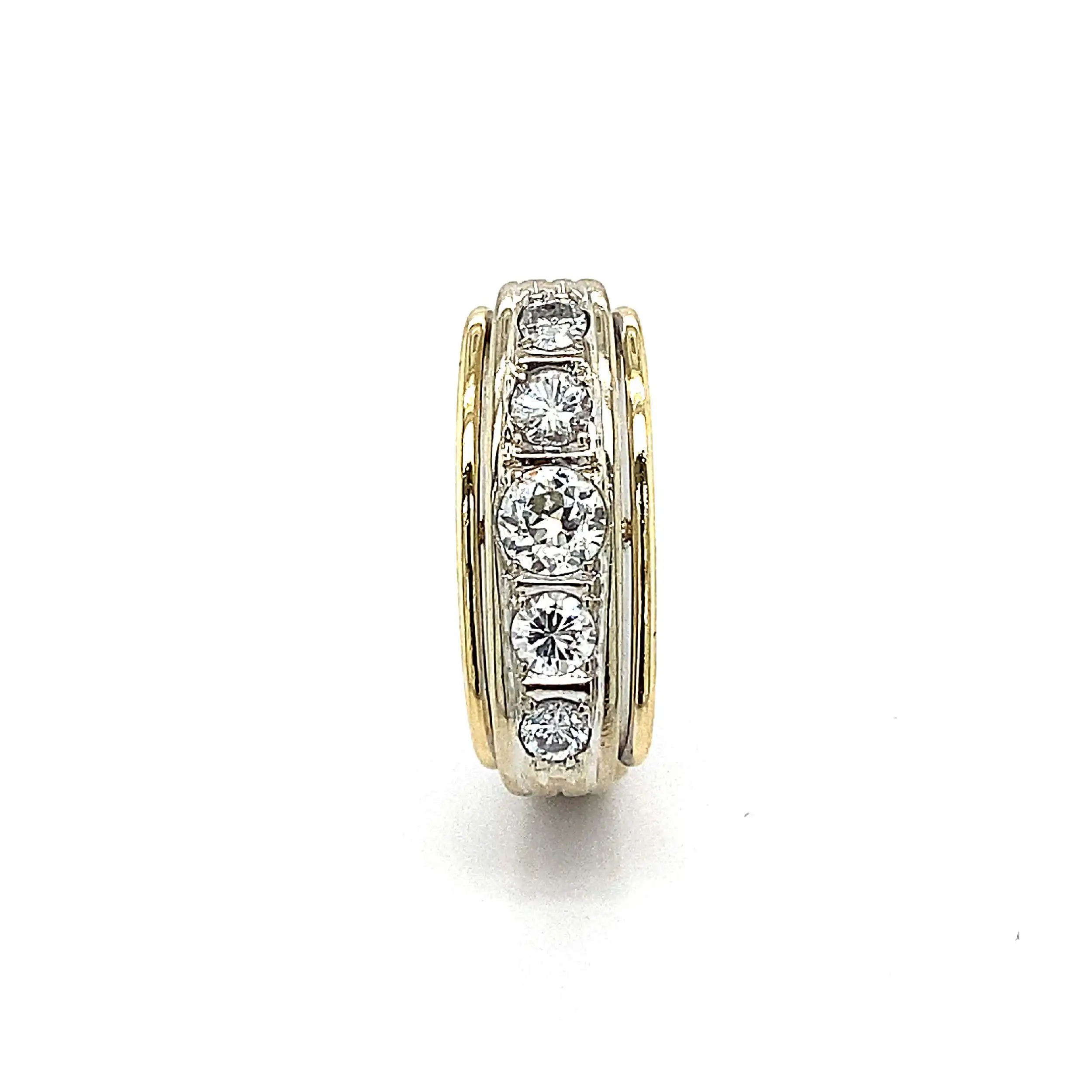 Ring Bicolor mit Diamant in Altschliff und Brillanten Ring Bicolor mit Diamant in Altschliff und Brillanten
