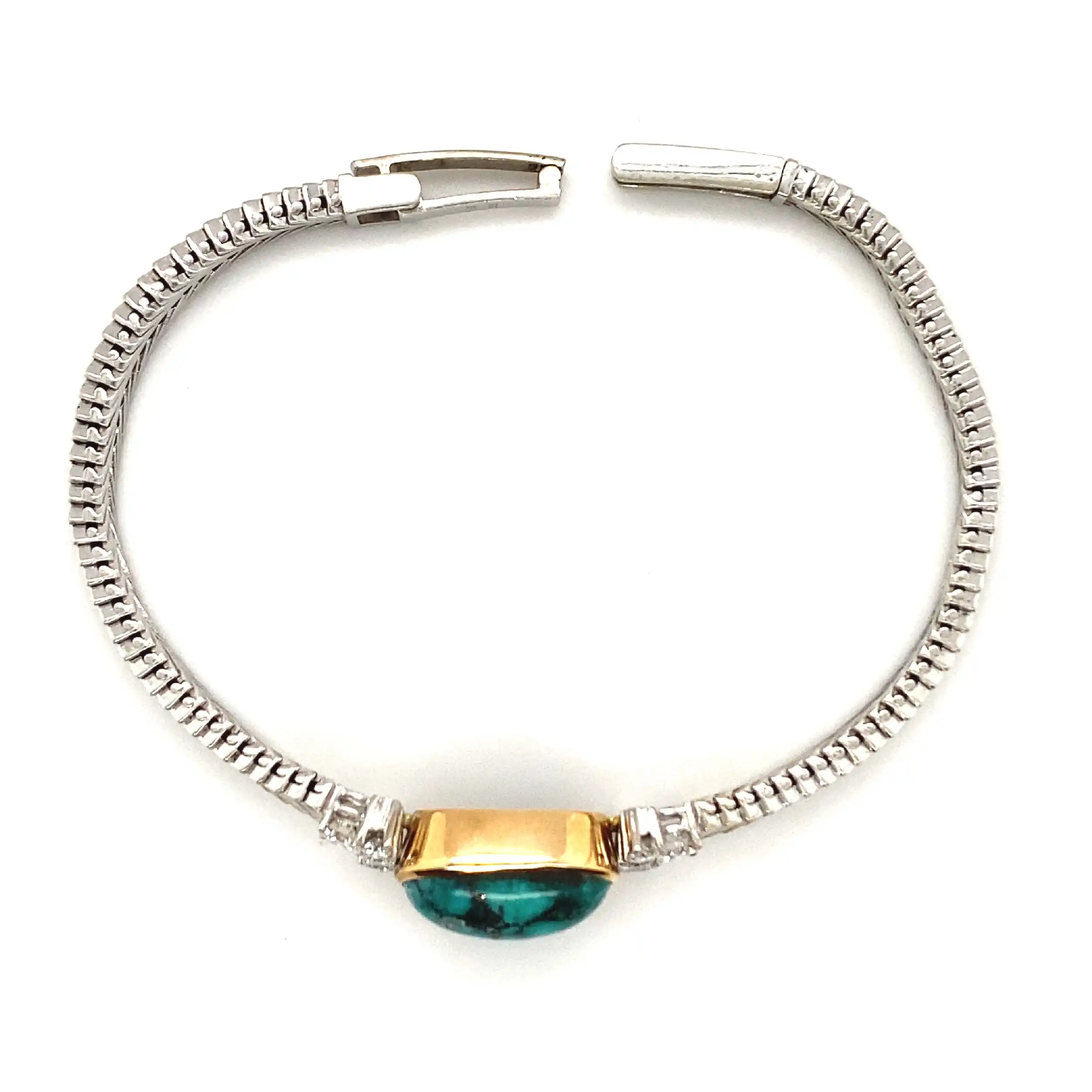 Armband Bicolor mit Türkis & Brillanten
