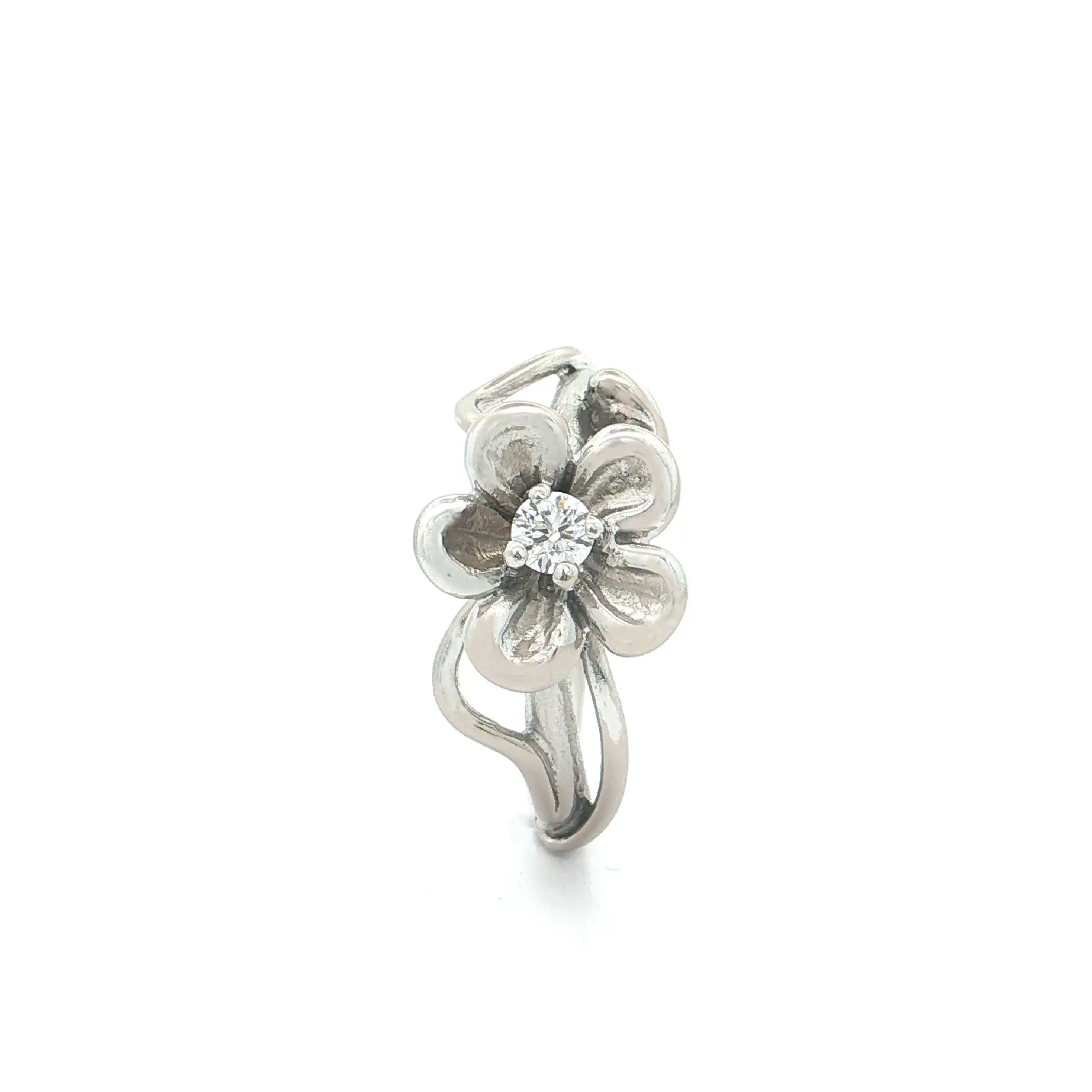 Ring Weißgold mit Brillant "Blume"