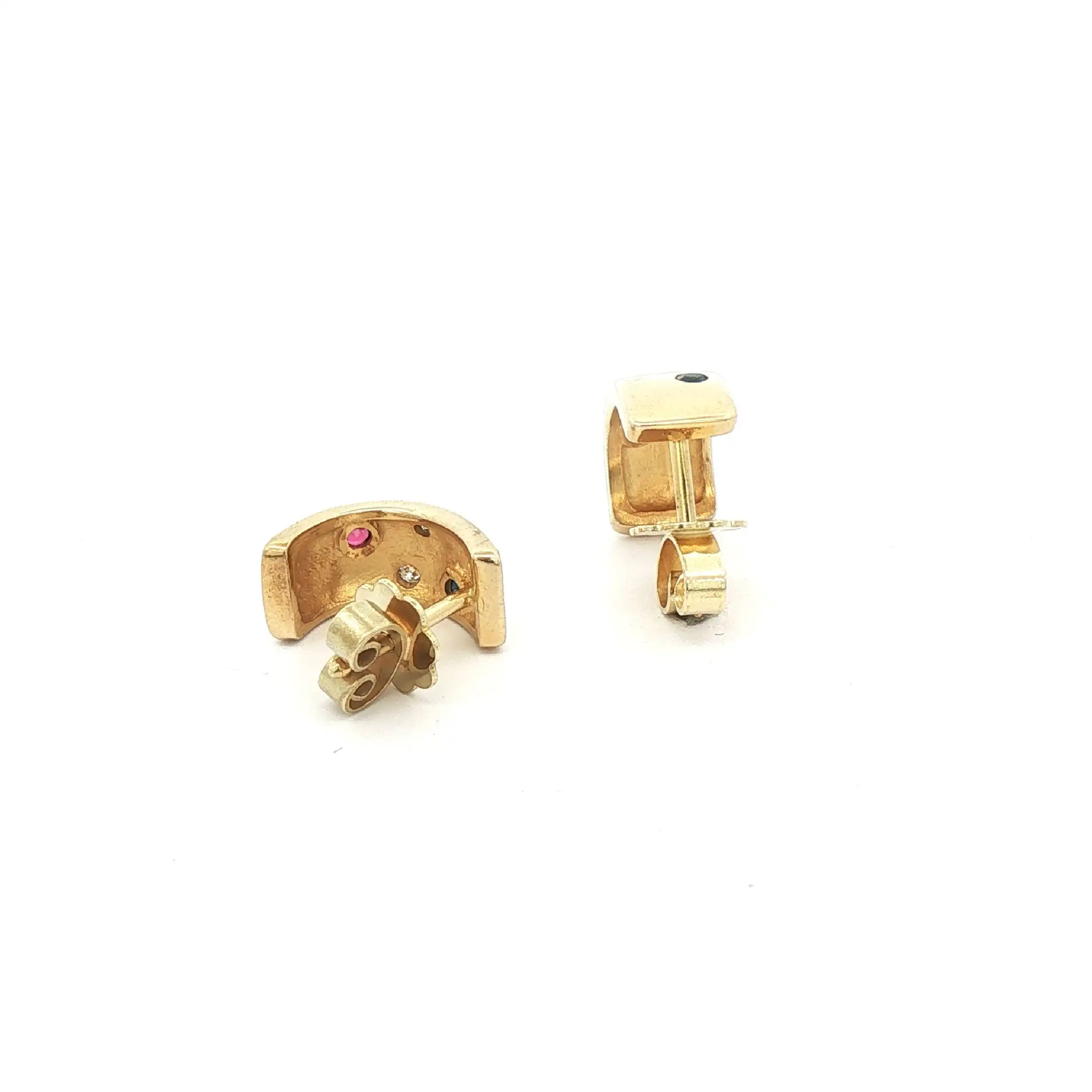 Ohrringe Gelbgold mit Brillanten und Farbsteinen Ohrringe Gelbgold mit Brillanten und Farbsteinen