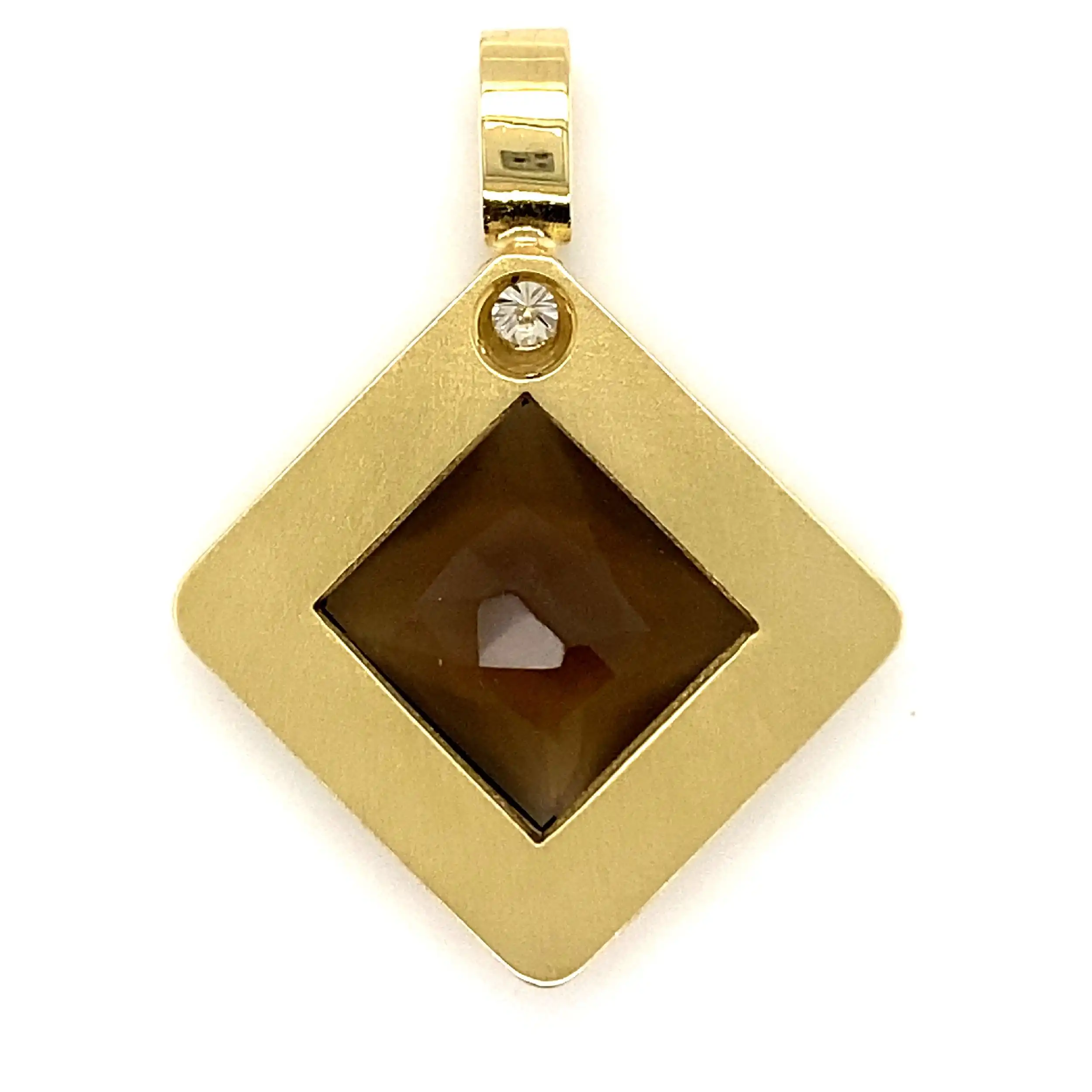 Anhänger Gelbgold mit Rauchquarz & Brillant Anhänger Gelbgold mit Rauchquarz & Brillant