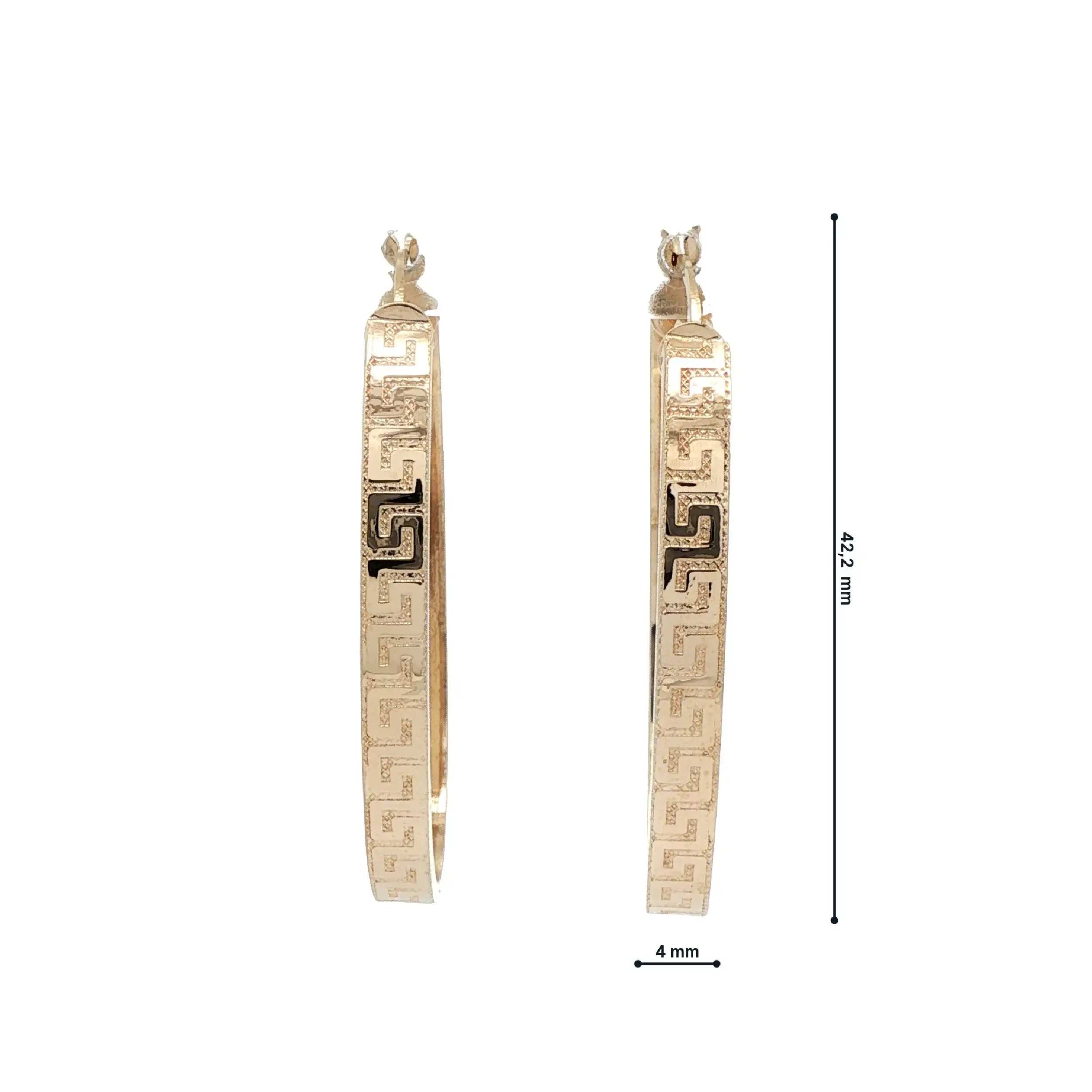 Creolen Gelbgold halbmassiv mit "Greca-Muster" Creolen Gelbgold halbmassiv mit "Greca-Muster"