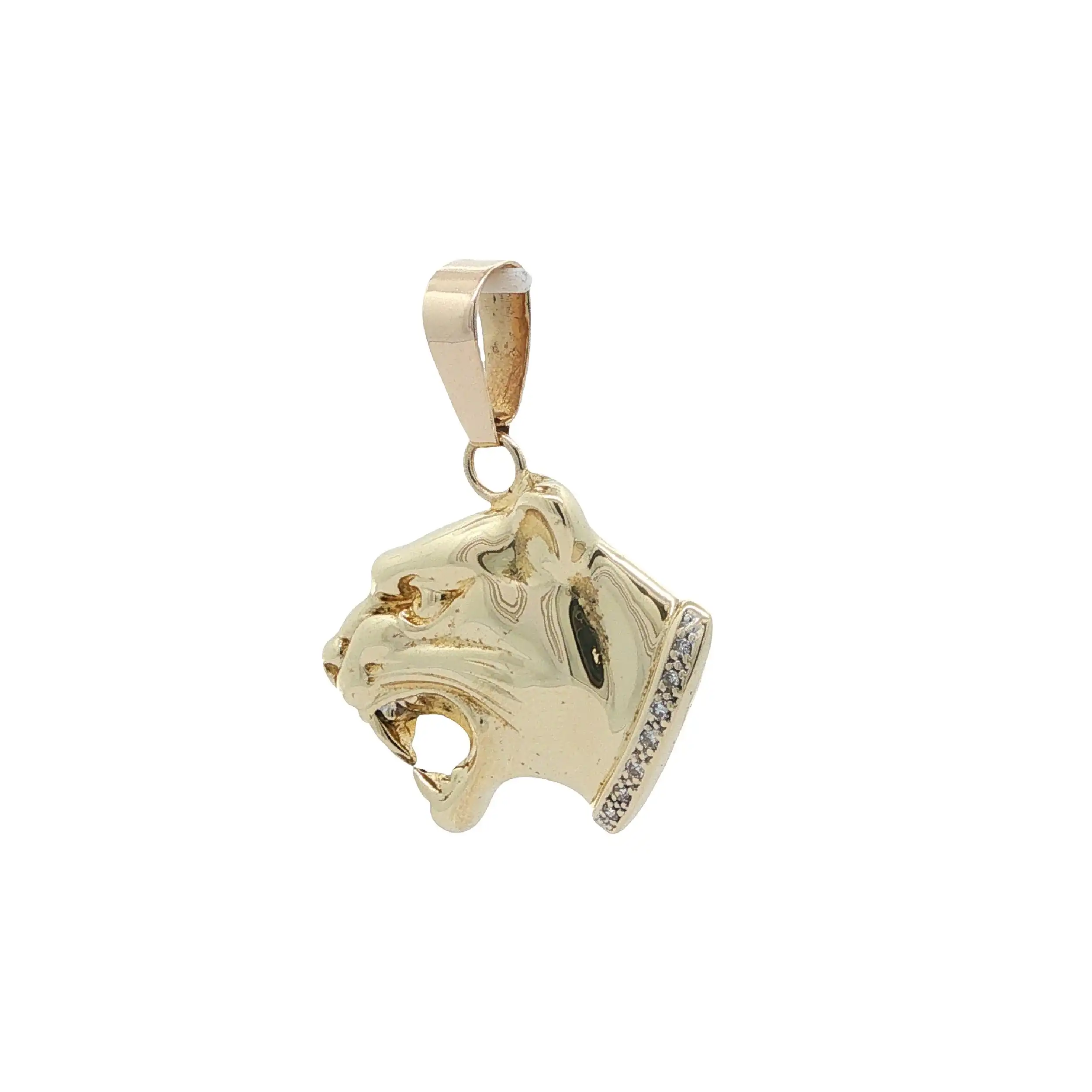 Anhänger Gelbgold Pantherkopf mit Diamanten