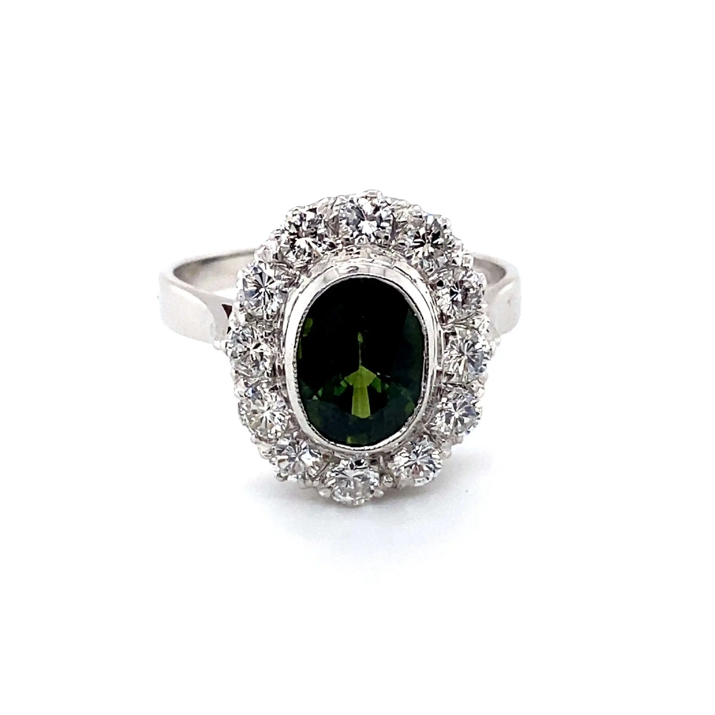 Ring Weißgold mit Turmalin und Brillanten Ring Weißgold mit Turmalin und Brillanten