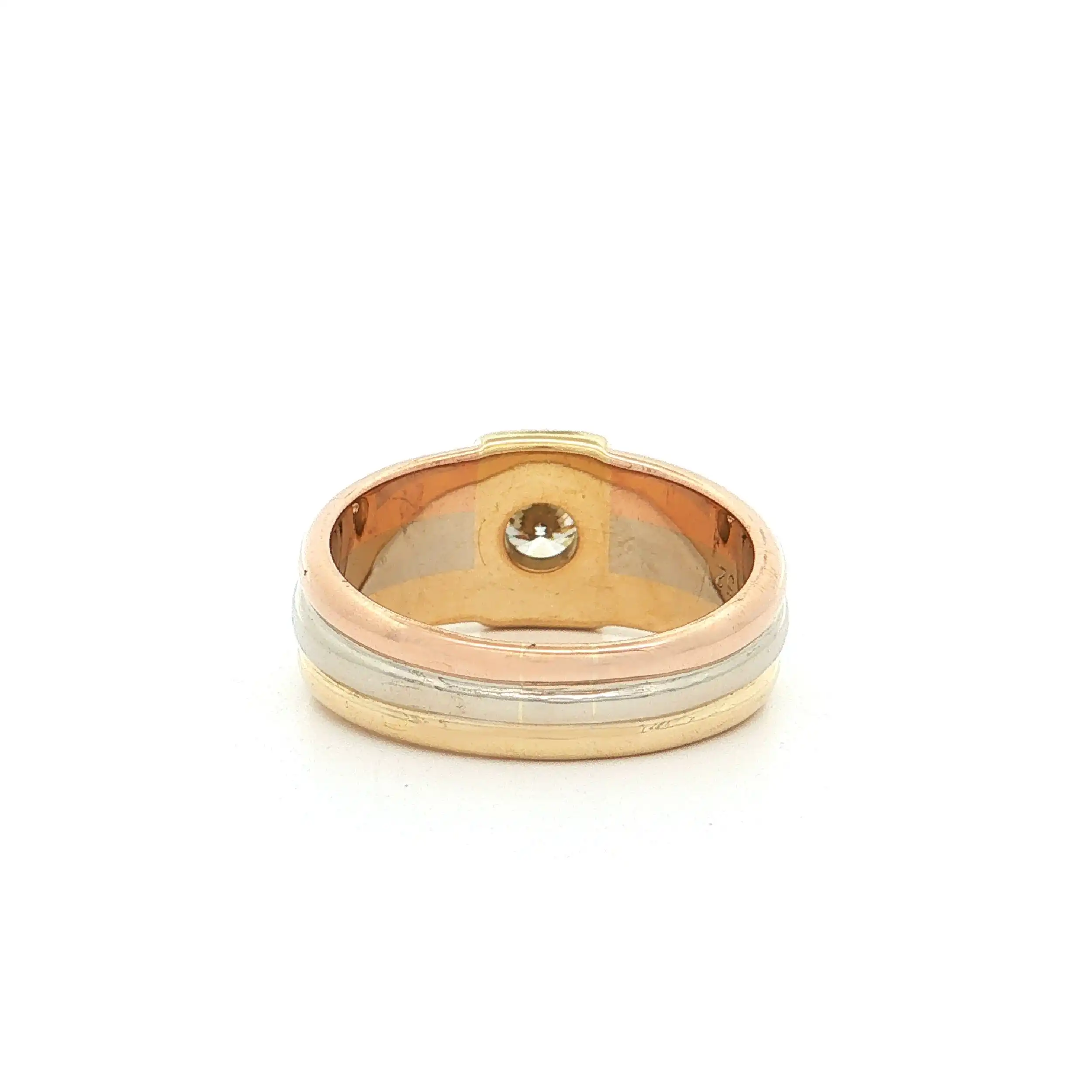 Ring Tricolor mit Brillant "Cartier Trinity Diamond Tank"