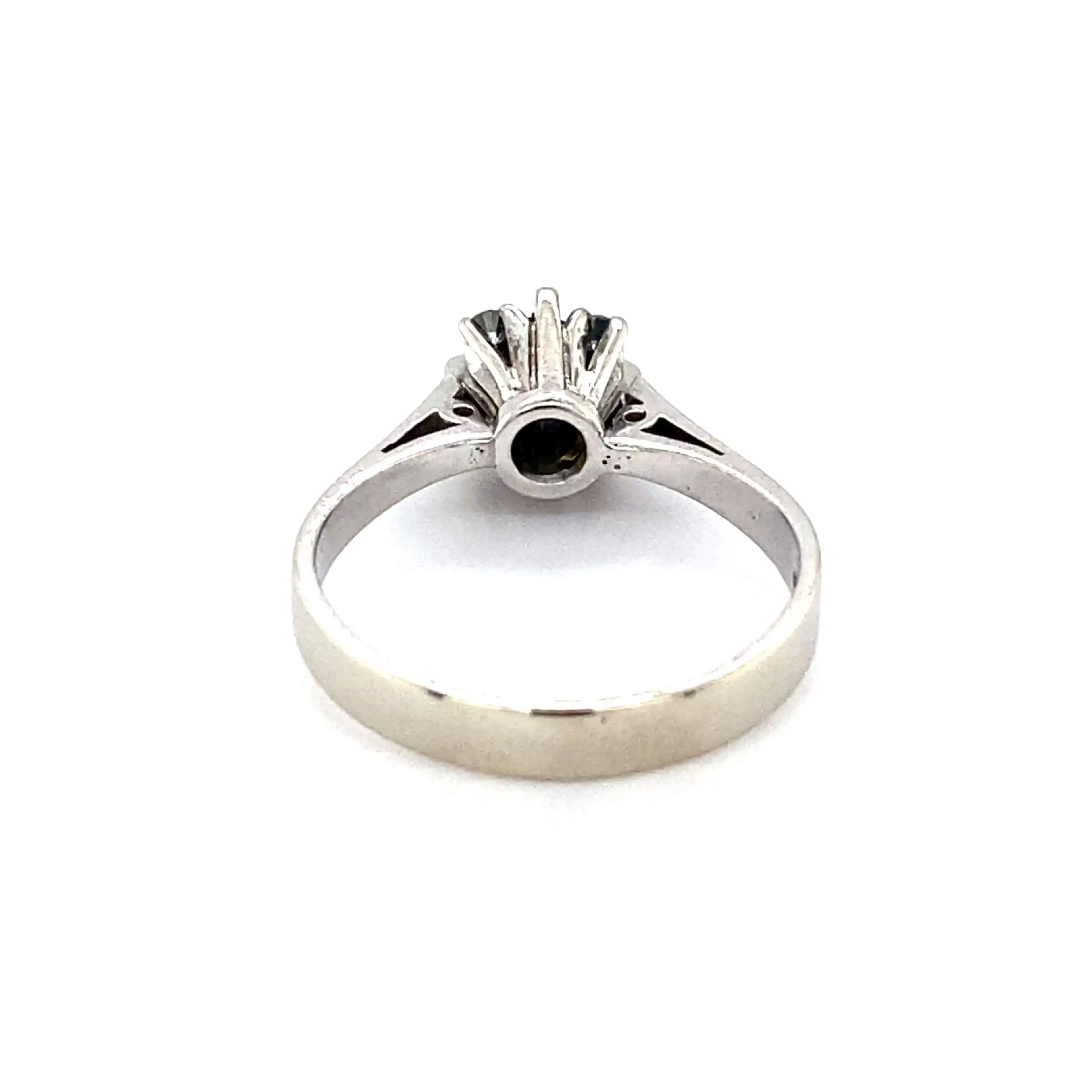 Ring Weißgold mit Brillanten und blauem Stein Ring Weißgold mit Brillanten und blauem Stein