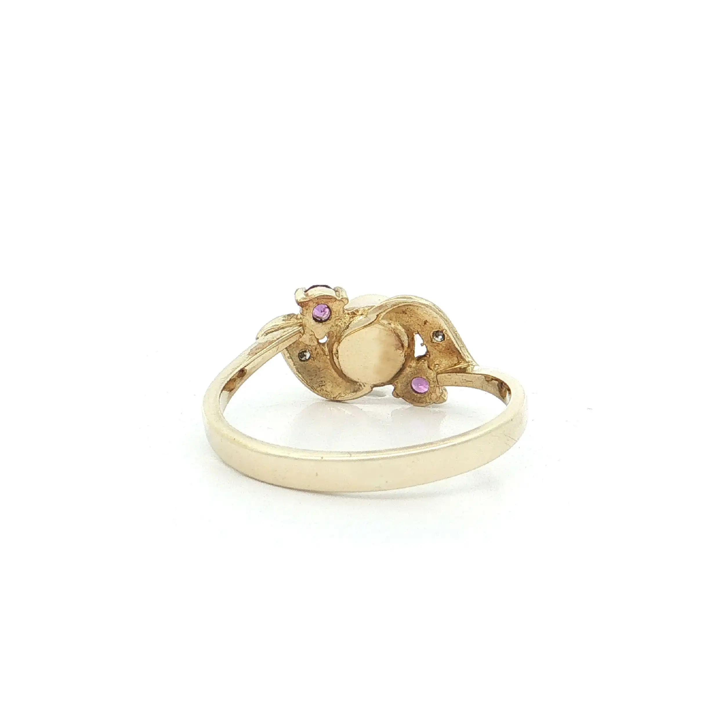 Ring Gelbgold mit Perle, Amethyst und Diamanten Ring Gelbgold mit Perle, Amethyst und Diamanten