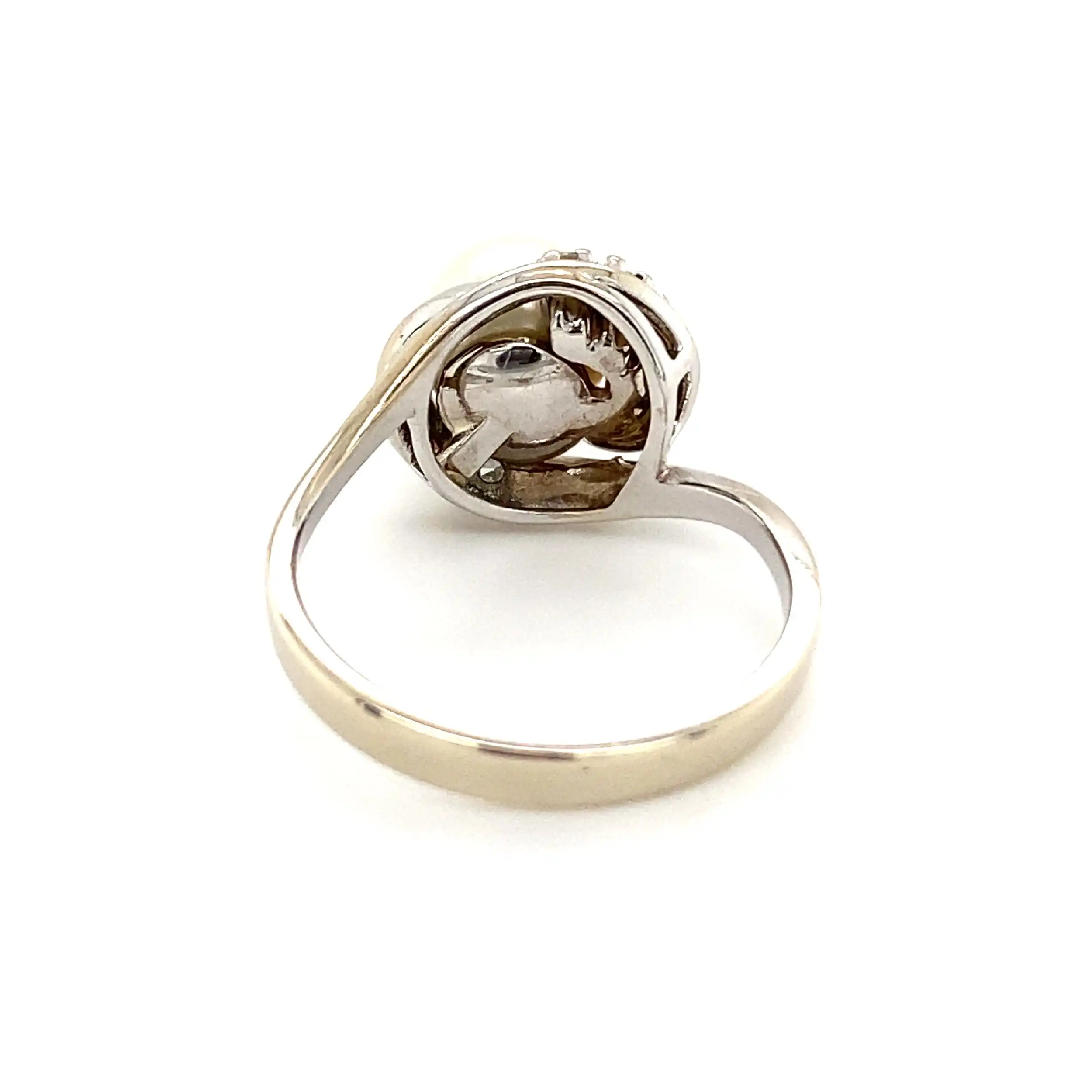 Ring Weißgold mit Perle, Brillanten & Diamanten