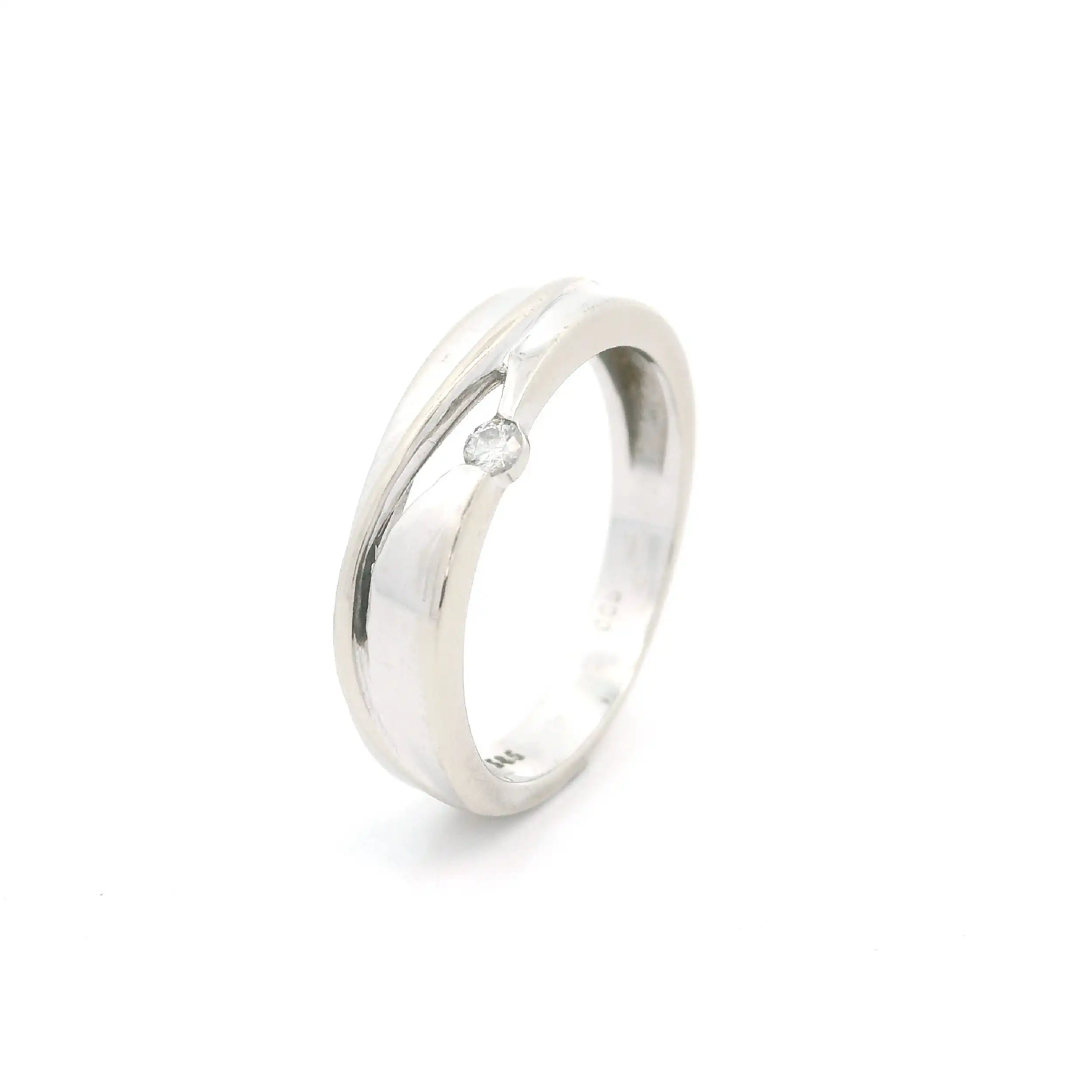 Ring Weißgold mit Brillant 0,05ct graviert
