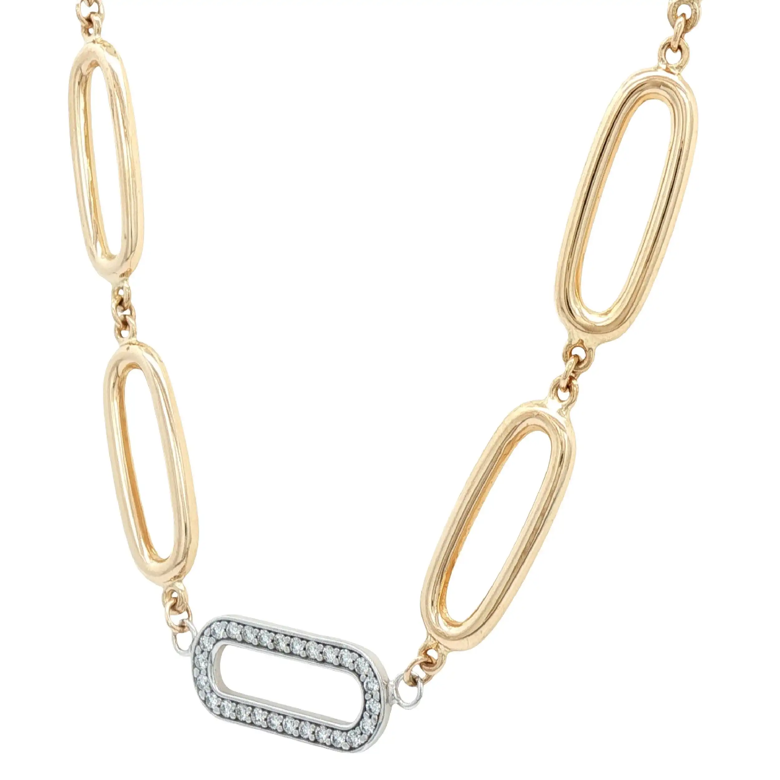 Gliedercollier Bicolor mit Brillanten Gliedercollier Bicolor mit Brillanten
