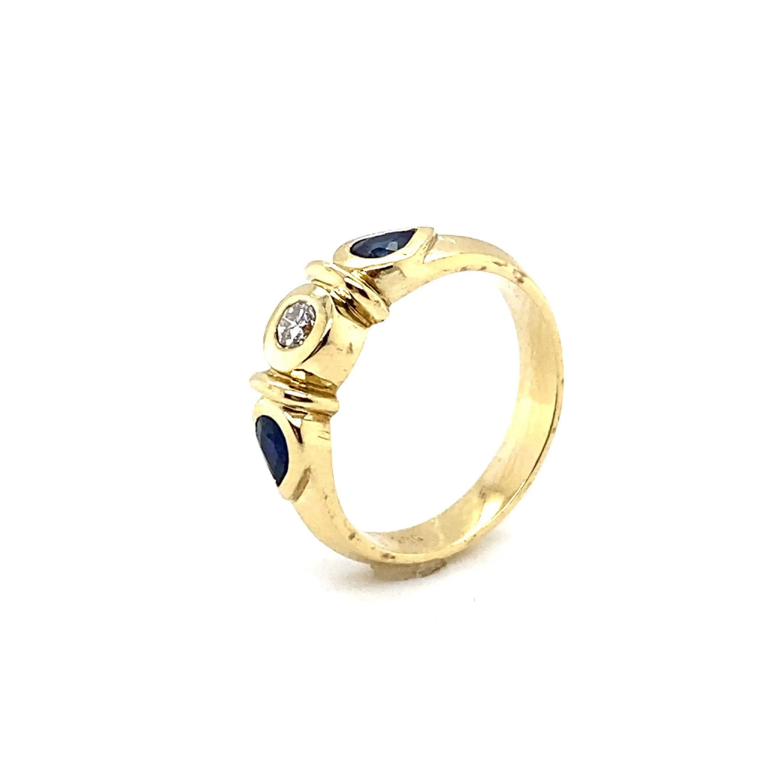 Ring Gelbgold mit Brillant und Saphiren Ring Gelbgold mit Brillant und Saphiren