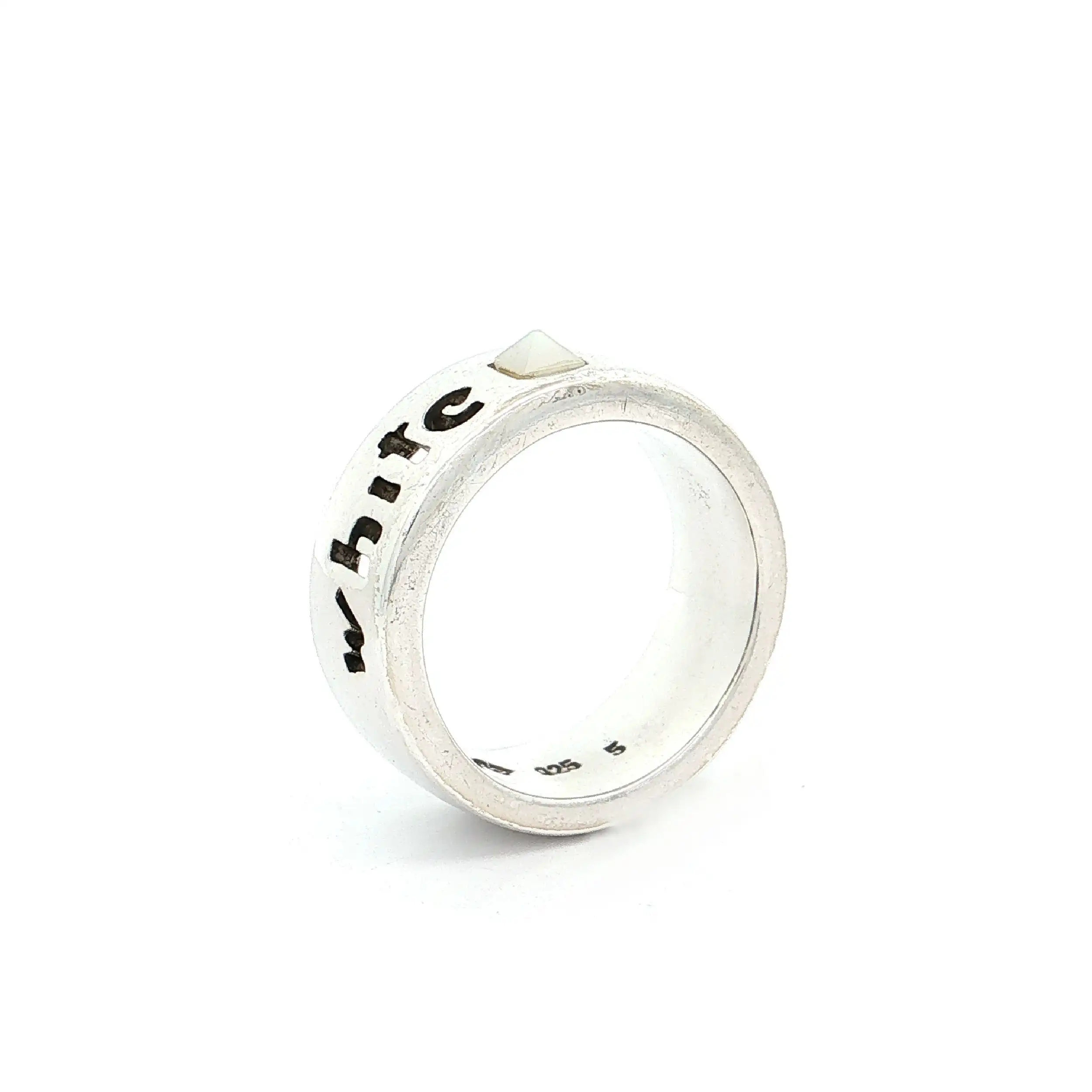 Ring Silber "White" mit weißem Farbstein