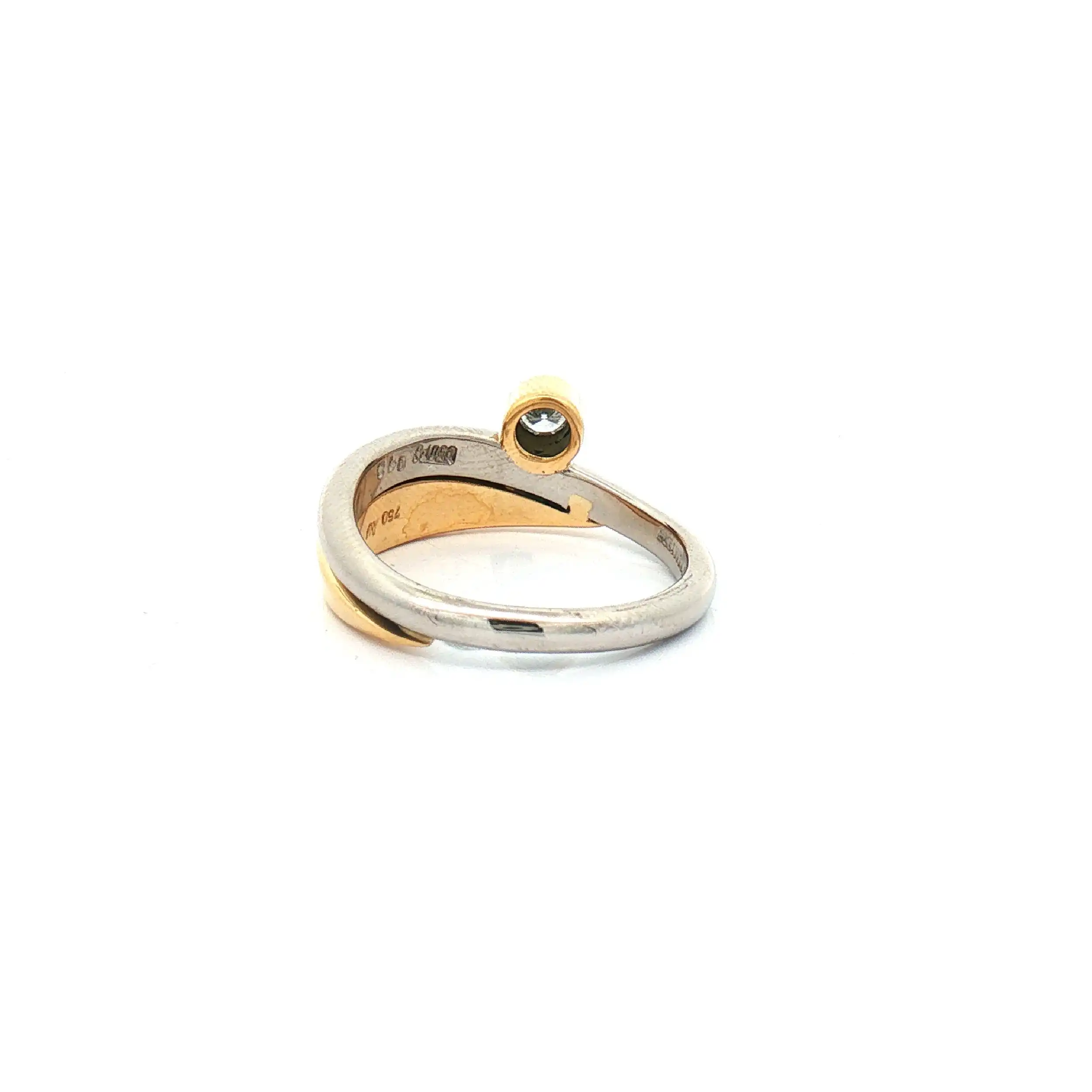 Ring Bicolor mit Brillant Platin und Gold