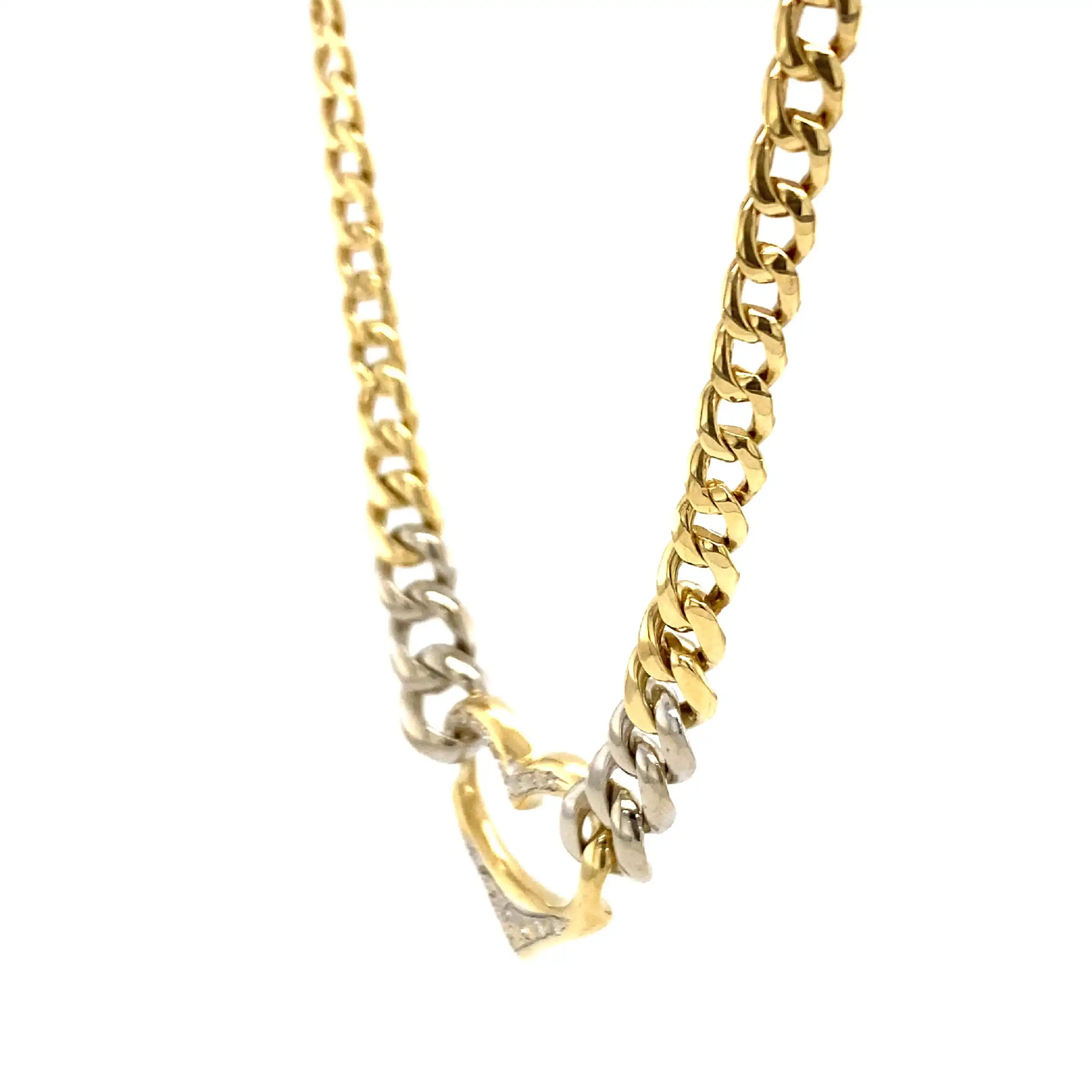 Panzercollier Bicolor mit Herz & Brillanten Panzercollier Bicolor mit Herz & Brillanten