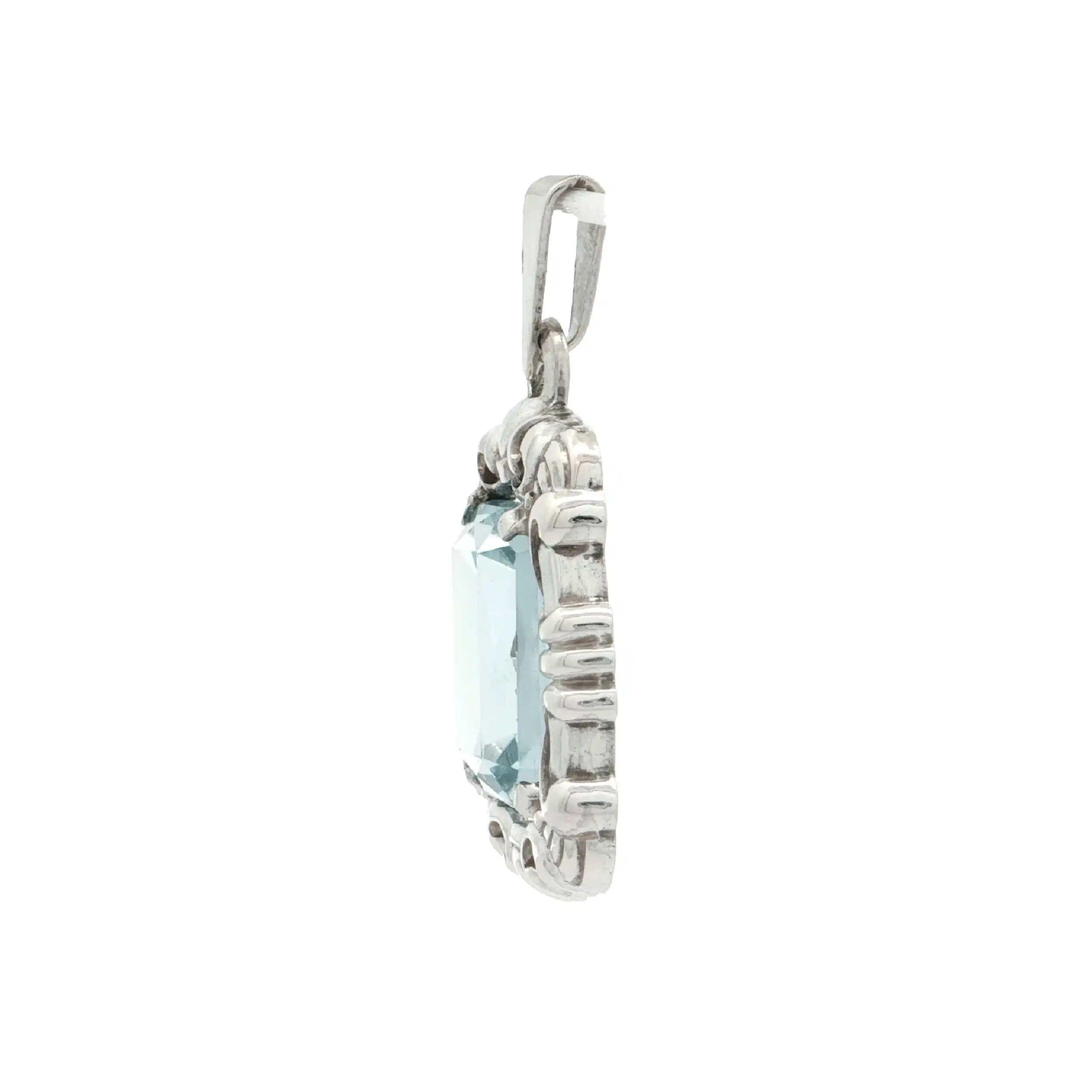 Anhänger Silber mit blauem Glasstein