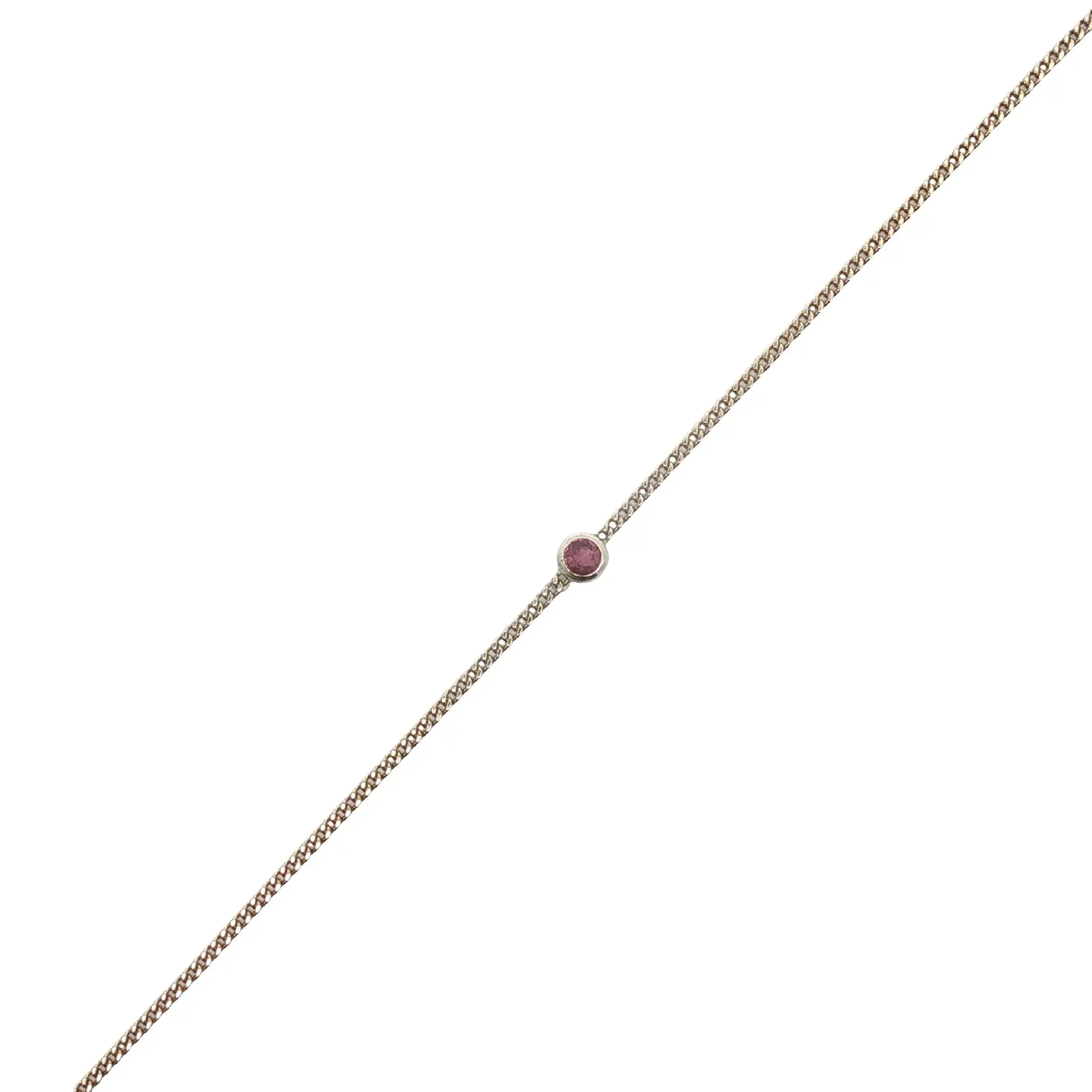 Panzerarmband Weißgold mit rosa Farbstein Panzerarmband Weißgold mit rosa Farbstein