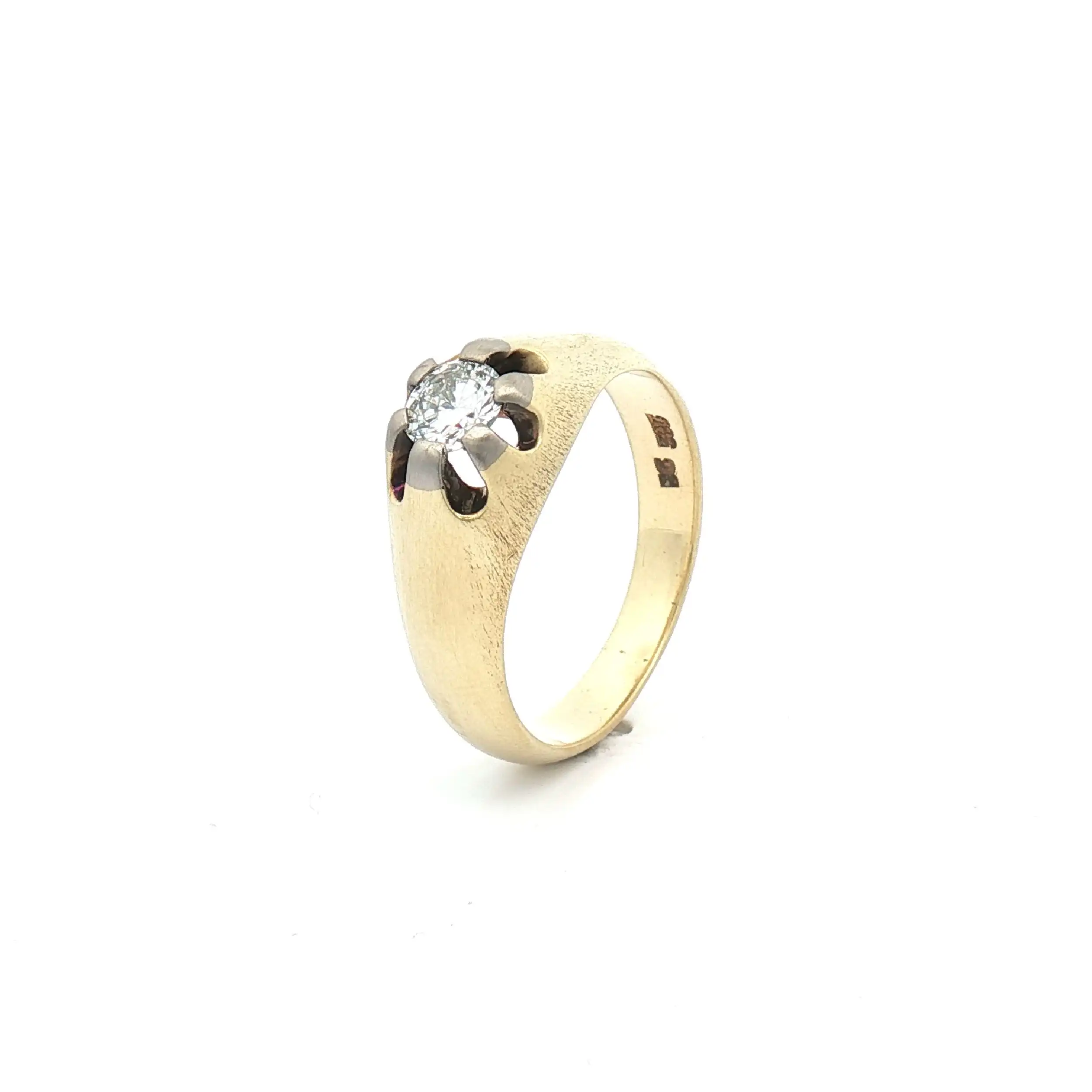 Ring Bicolor mattiert mit Brillant Ring Bicolor mattiert mit Brillant