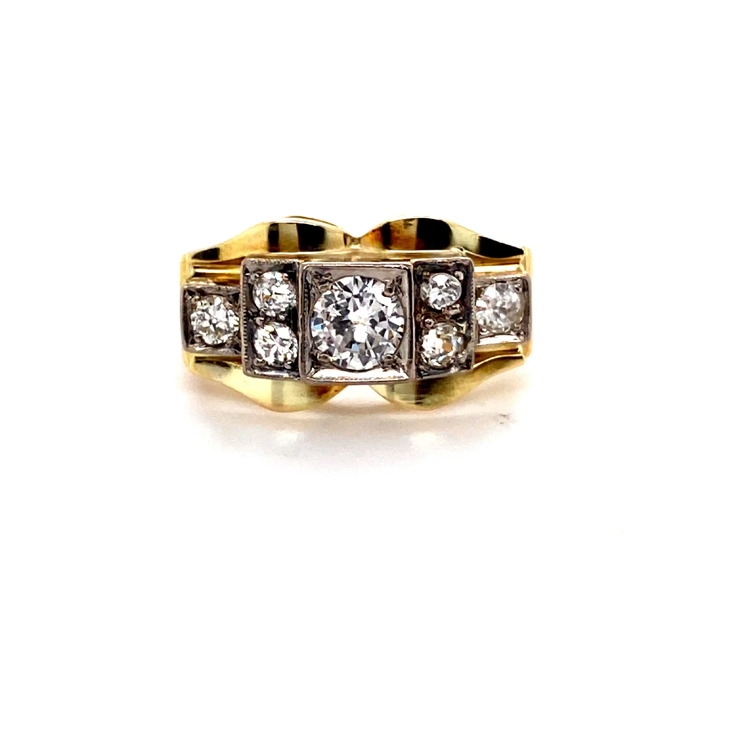 Ring Bicolor mit Brillanten und Altschliffdiamanten Ring Bicolor mit Brillanten und Altschliffdiamanten