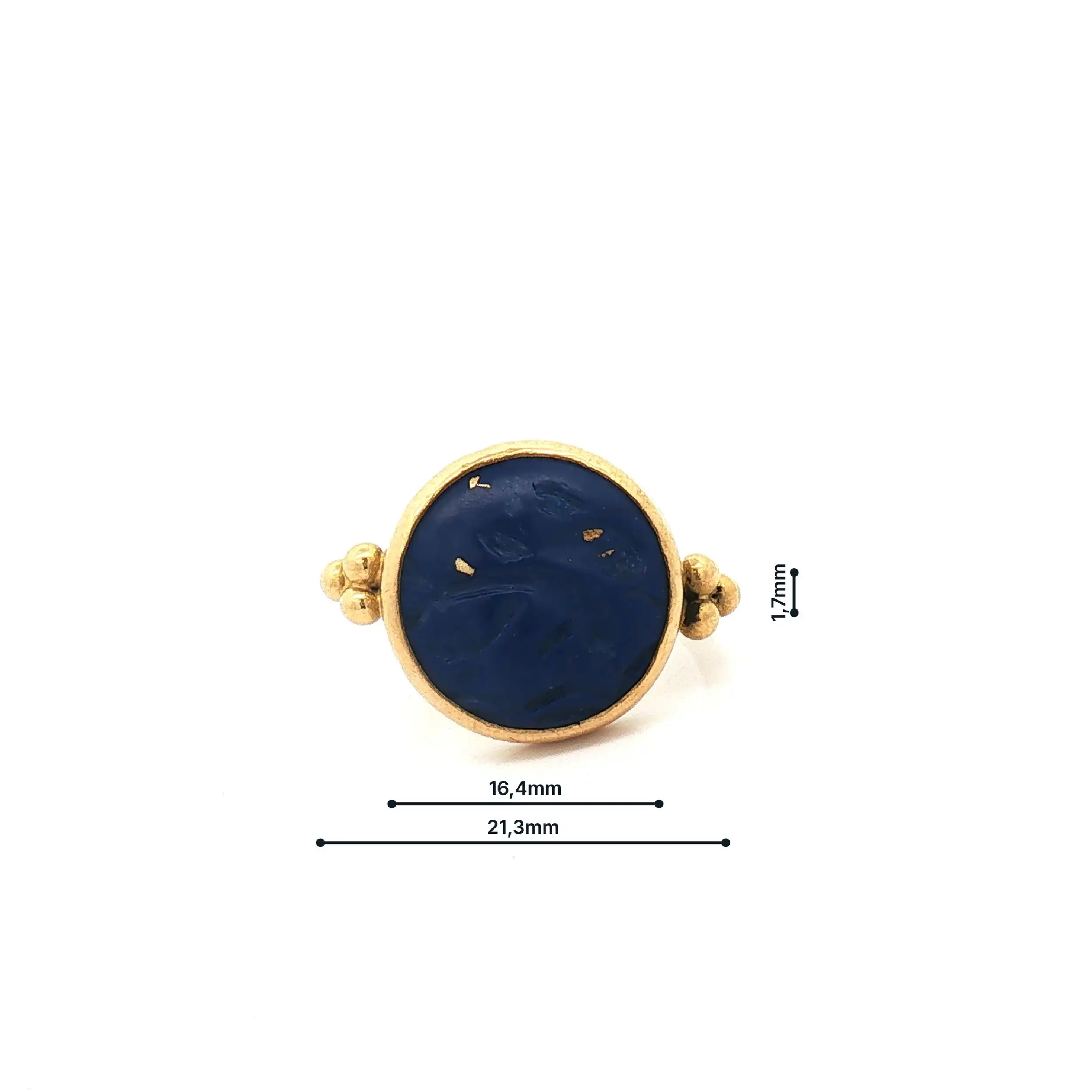 Ring Gelbgold mit blauem Farbstein Ring Gelbgold mit blauem Farbstein