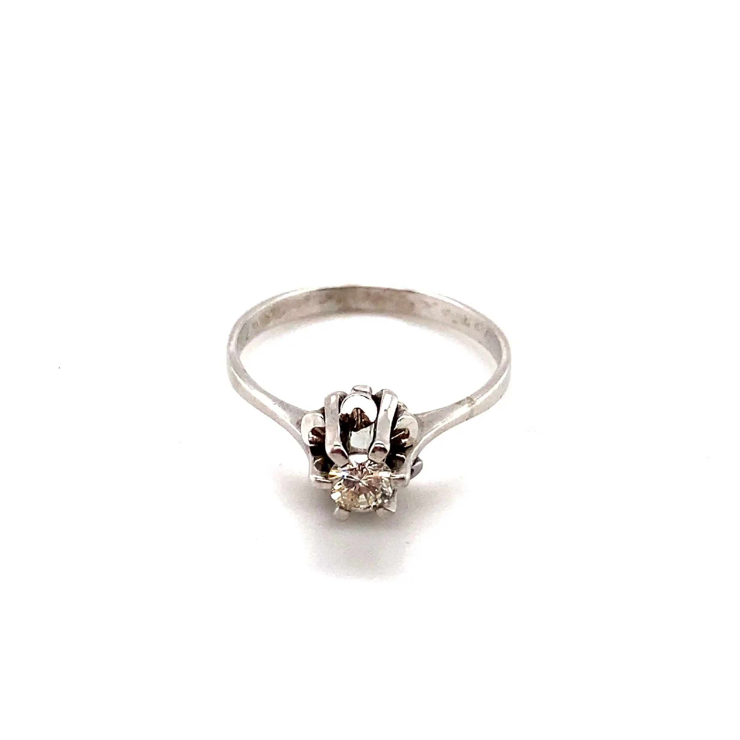 Ring Weißgold mit Brillant, graviert mit 0,33ct Ring Weißgold mit Brillant, graviert mit 0,33ct