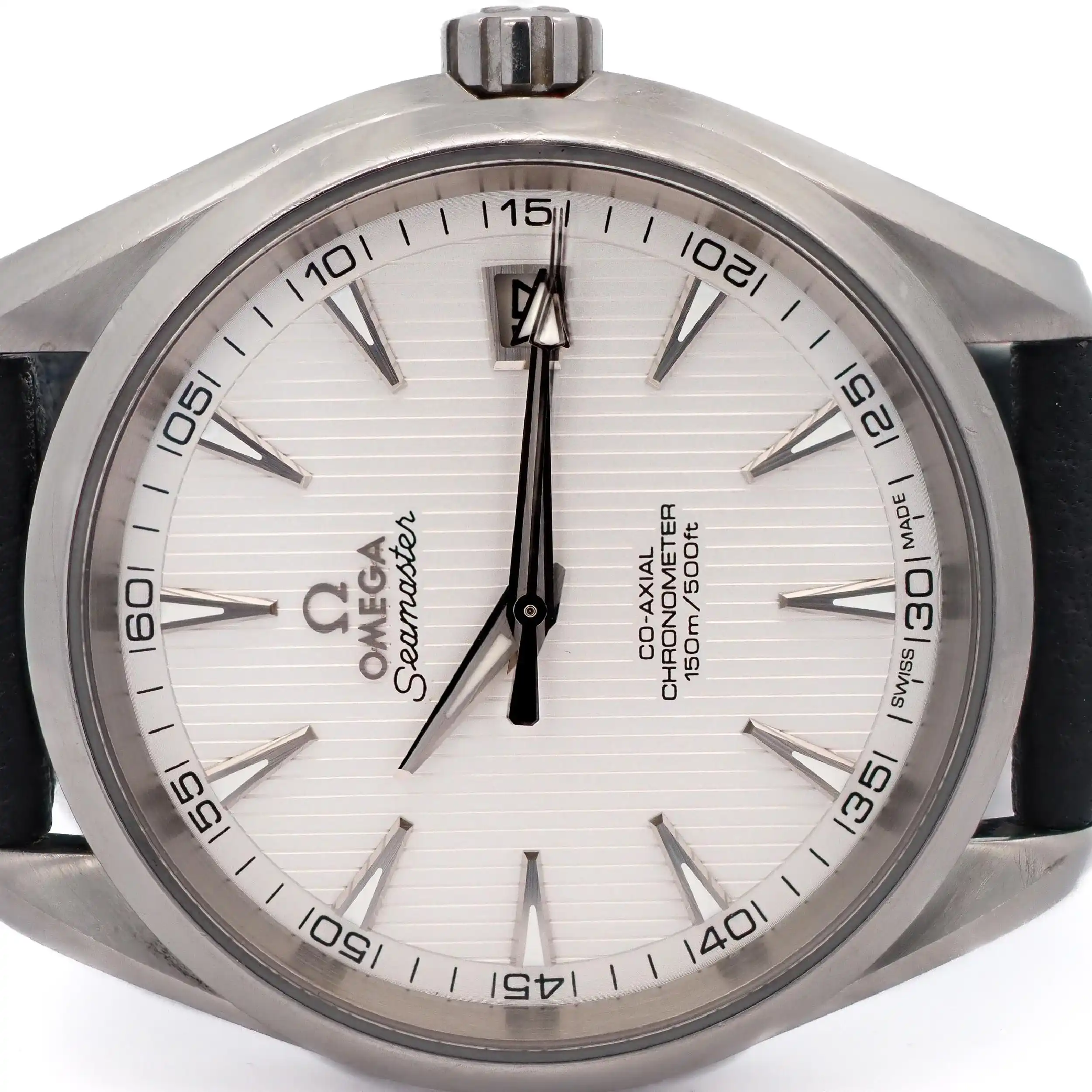 Herrenuhr Omega Seamaster Aqua Terra Co Axial an Lederband Herrenuhr Omega Seamaster Aqua Terra Co Axial an Lederband