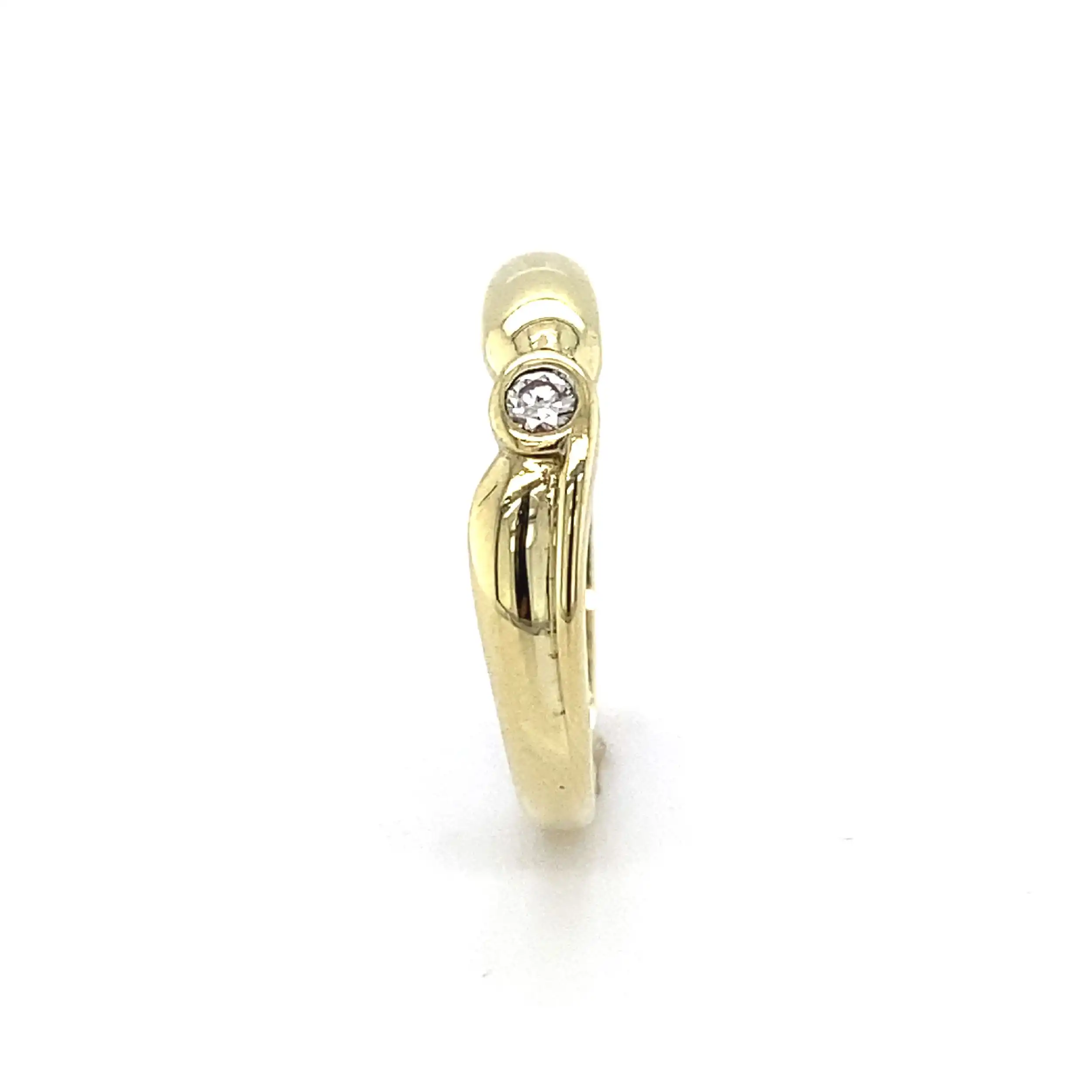 Ring Gelbgold mit Brillant, graviert mit 0,08ct Ring Gelbgold mit Brillant, graviert mit 0,08ct