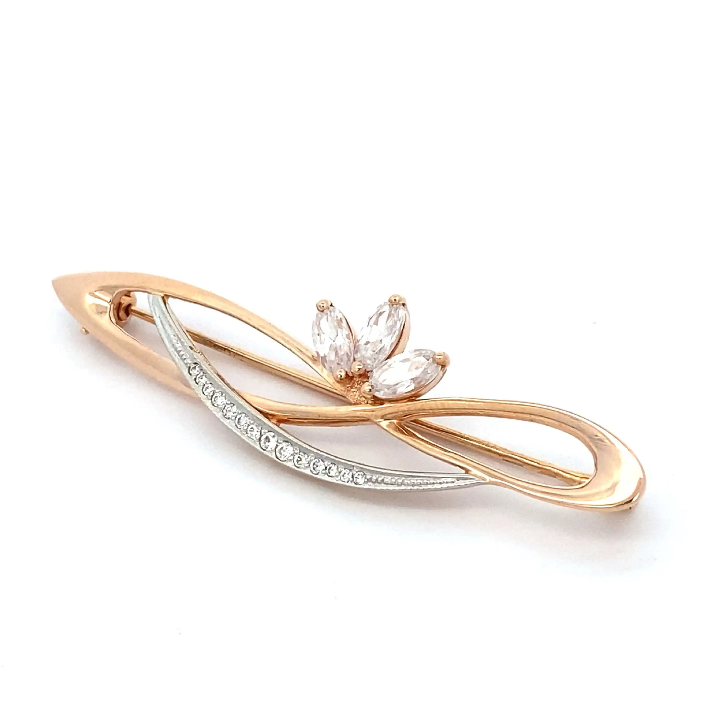 Brosche Roségold mit Zirkonia Brosche Roségold mit Zirkonia