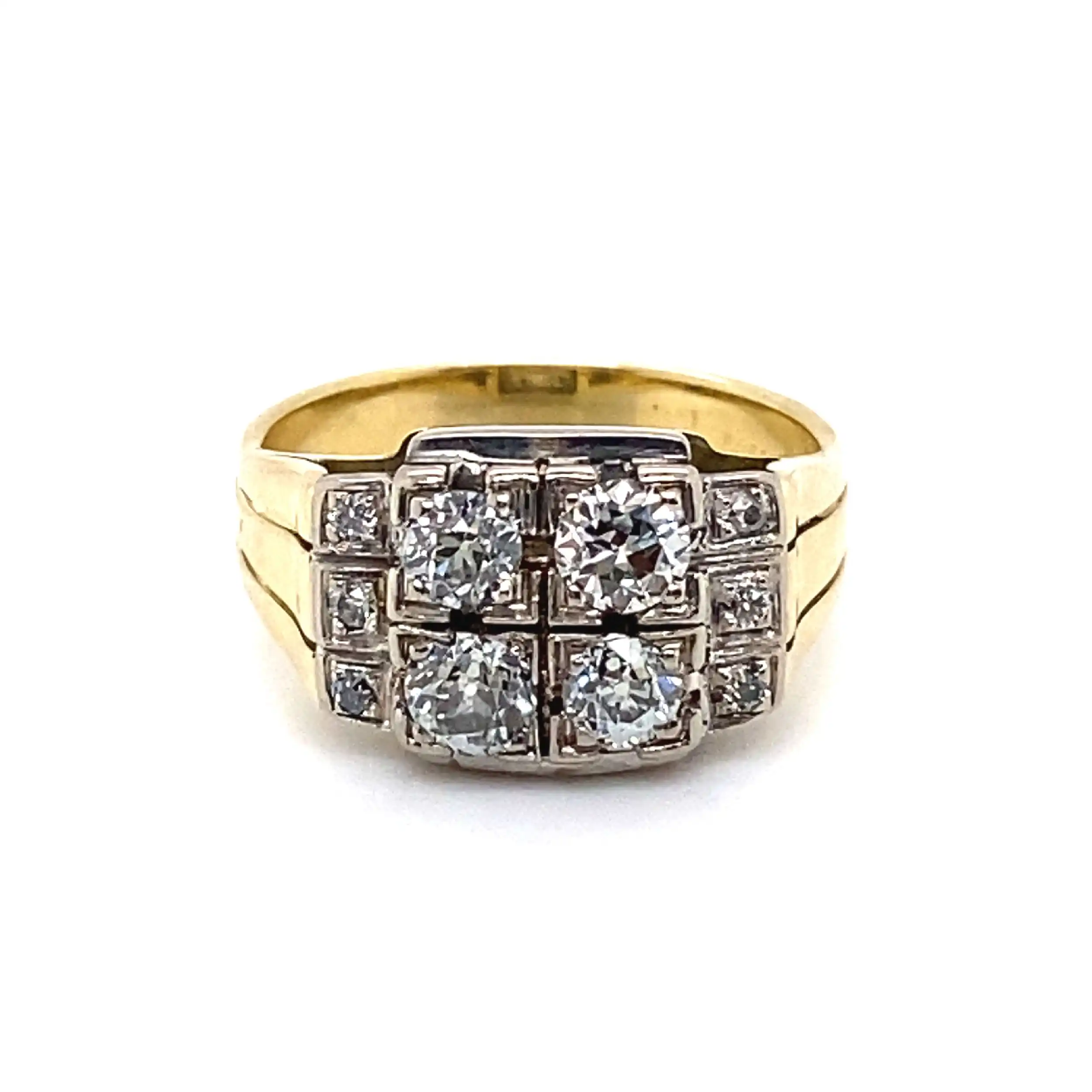 Ring Bicolor mit Diamanten im Altschliff Ring Bicolor mit Diamanten im Altschliff
