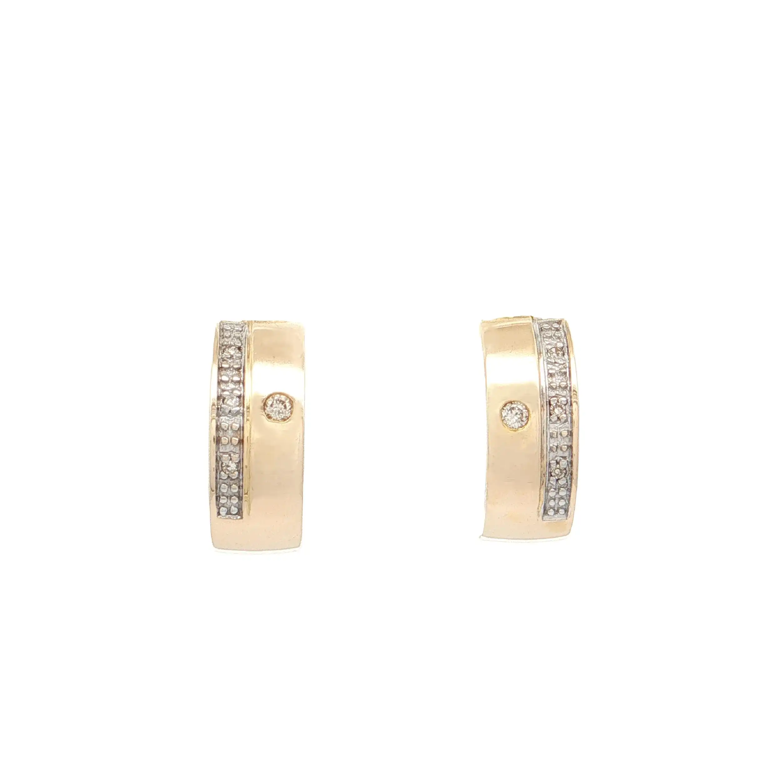 Ohrstecker Bicolor mit Brillant und Diamanten