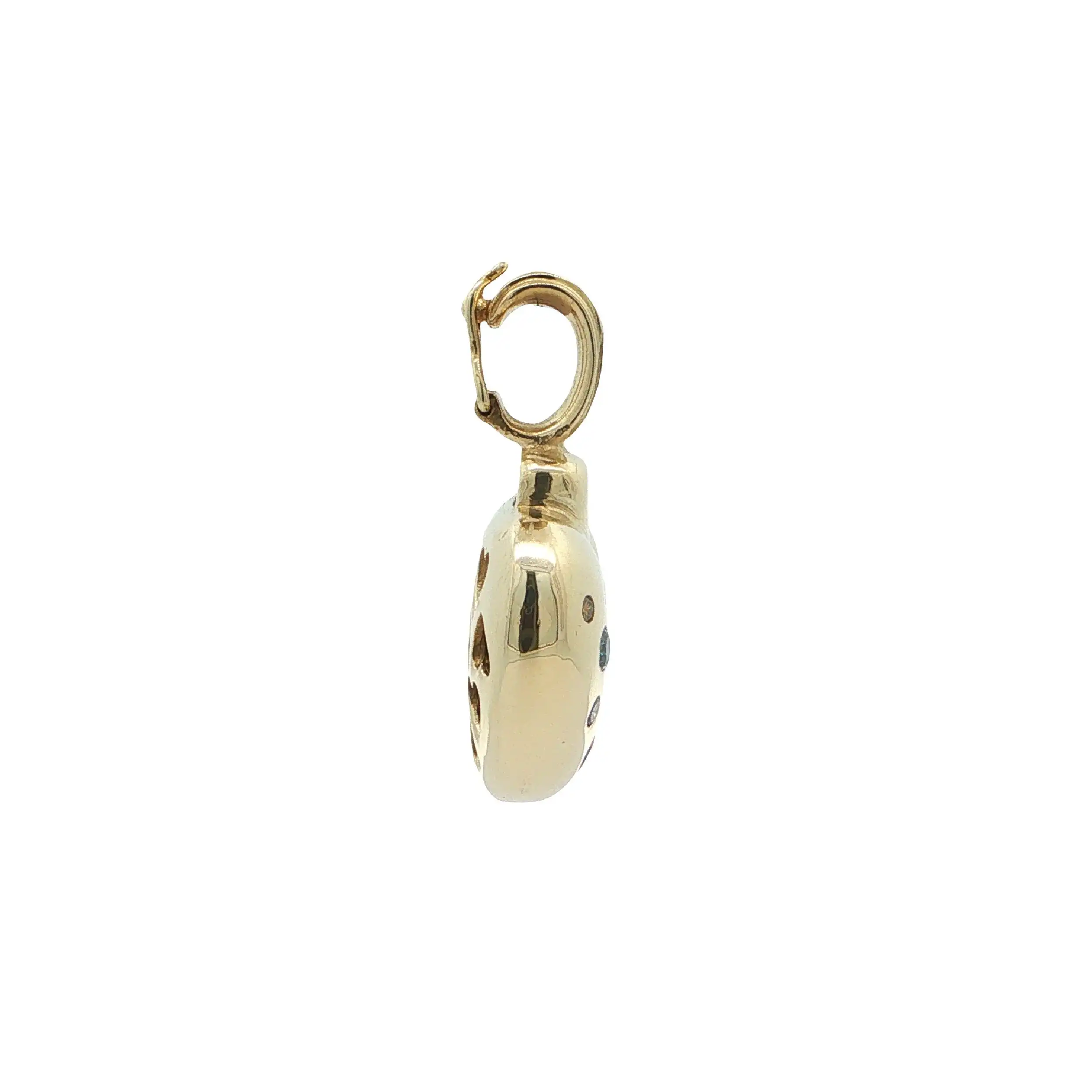 Anhänger/ Clipp Gelbgold Herz mit Fancy-Diamanten