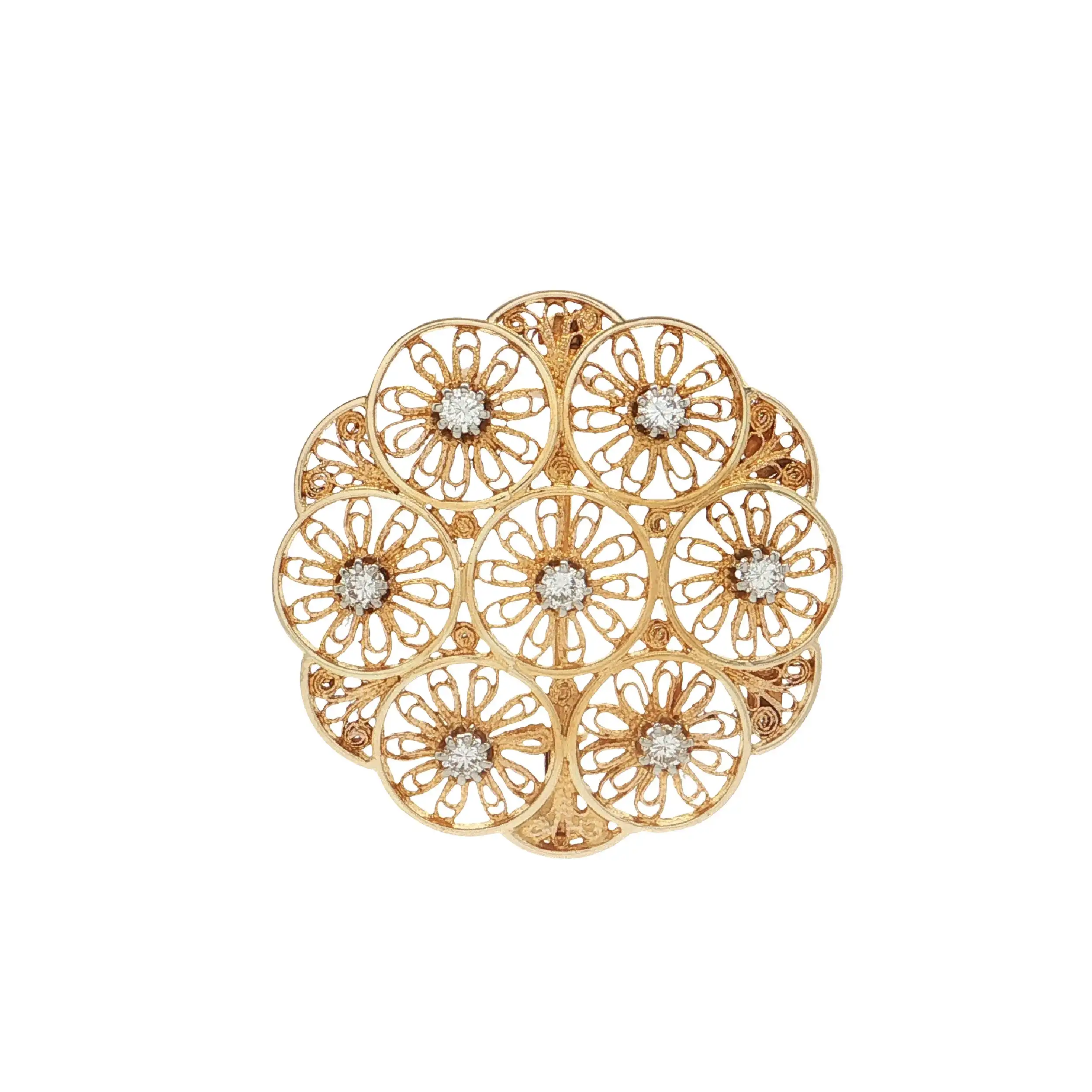 Brosche Gelbgold mit Brillanten