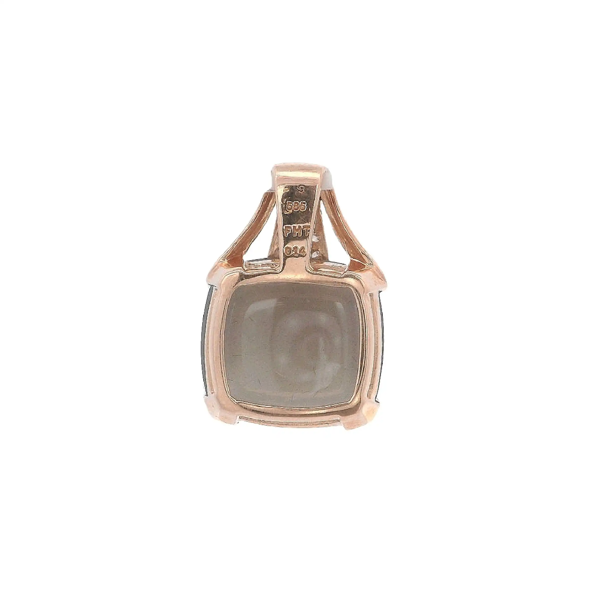 Anhänger Roségold mit Mondstein Cabochon und Brillanten