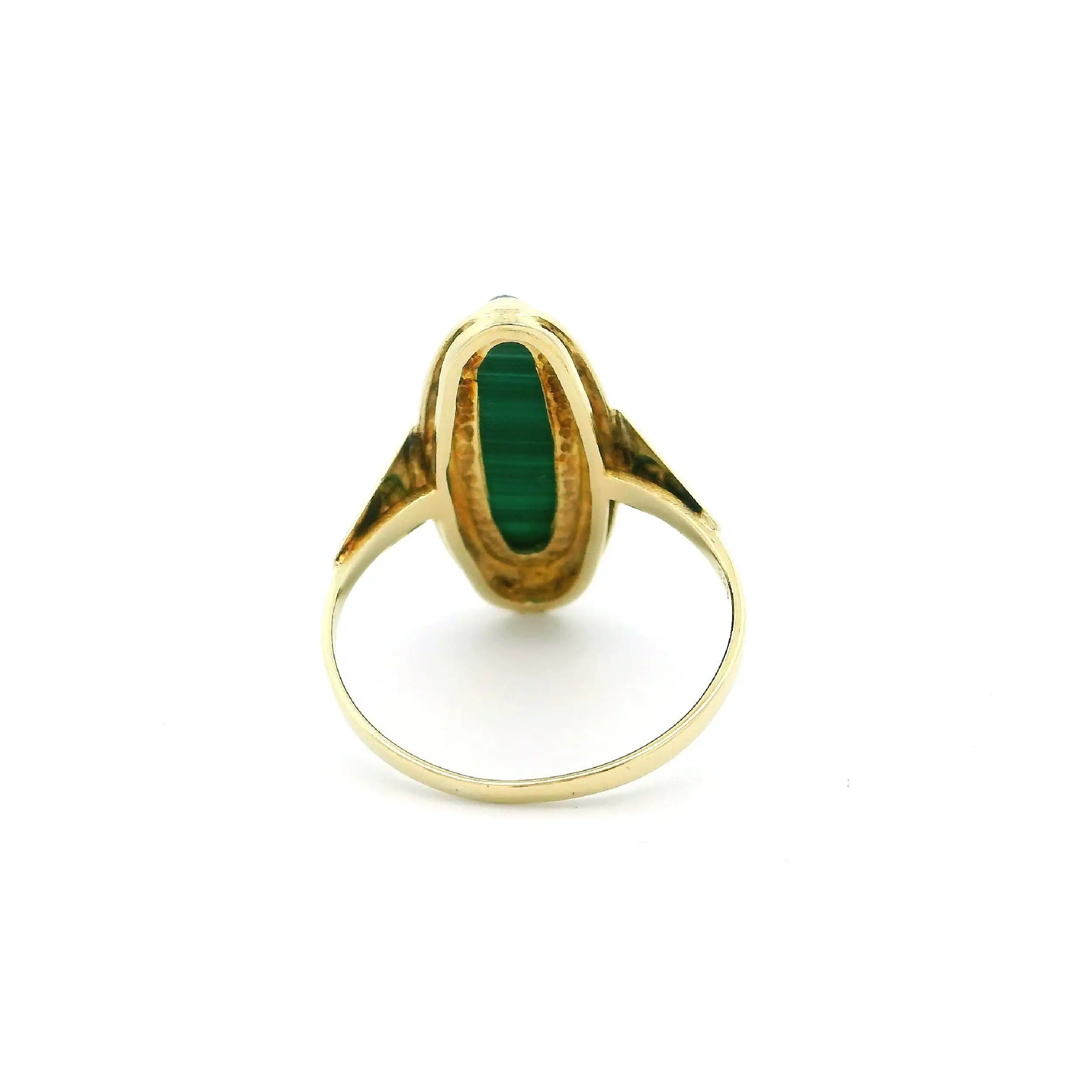 Ring Gelbgold mit Malachit Cabochon