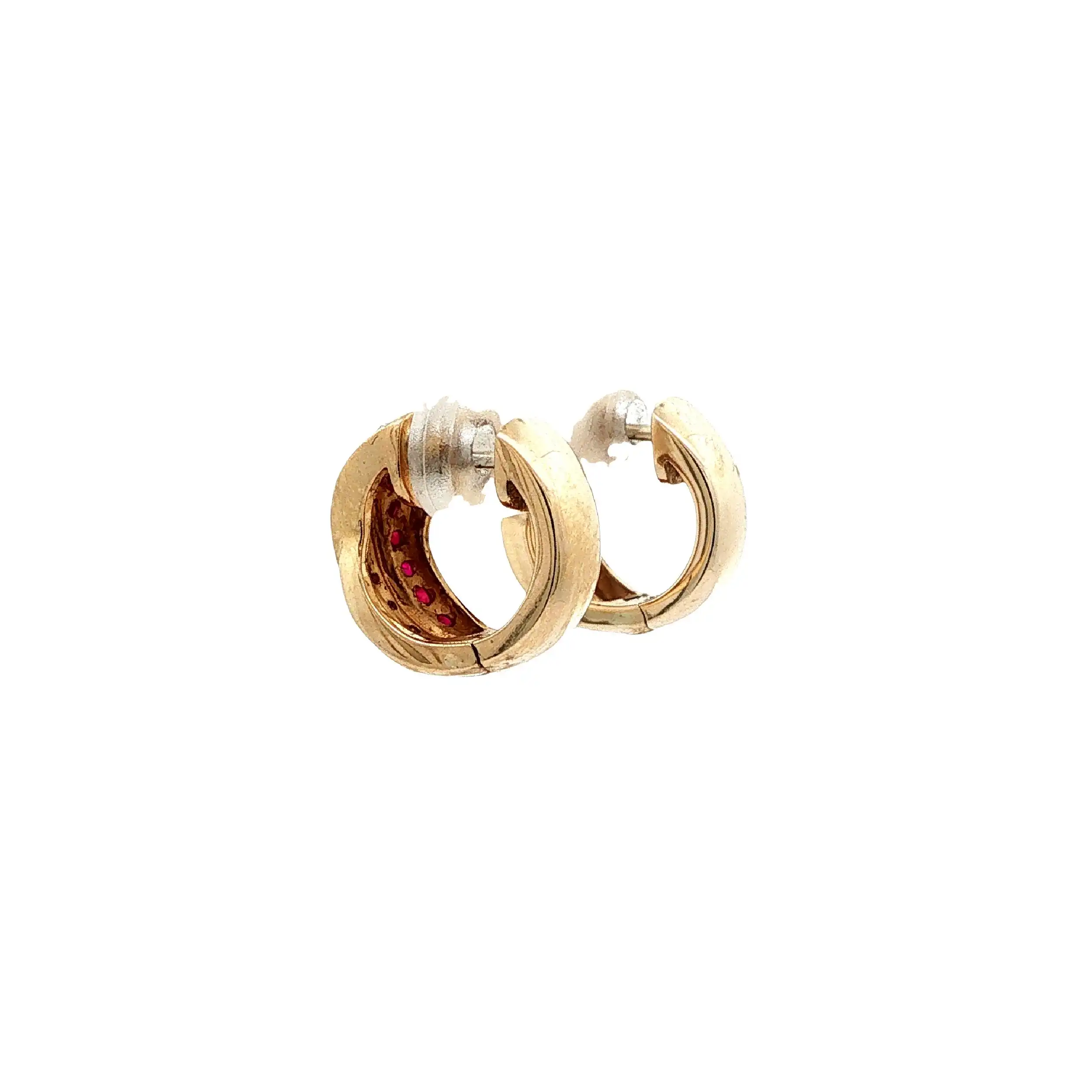 Creolen Gelbgold mit Rubinen & Brillanten Creolen Gelbgold mit Rubinen & Brillanten