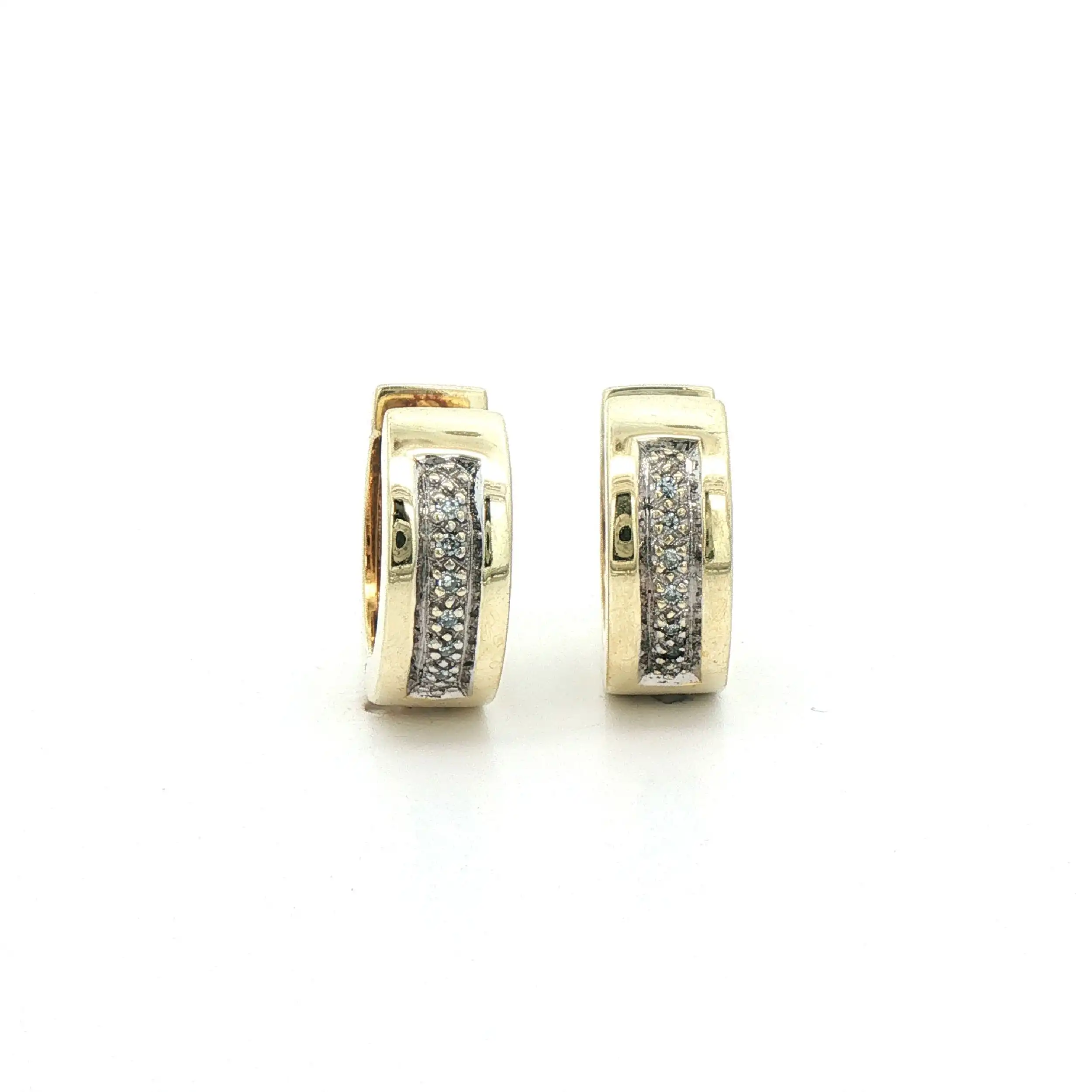 Creolen Bicolor mit Diamanten Creolen Bicolor mit Diamanten