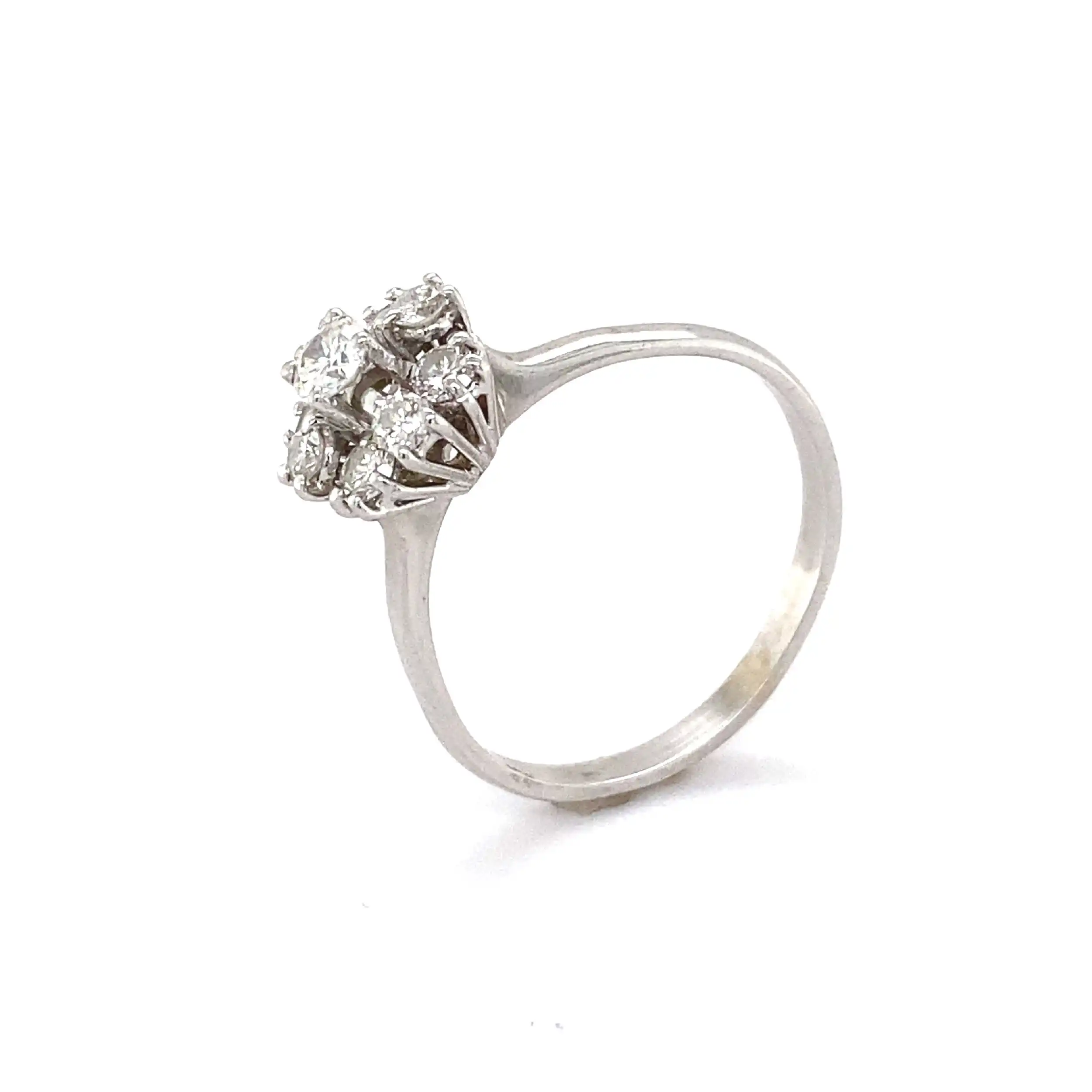 Ring Weißgold mit Brillanten, graviert mit 0,63
