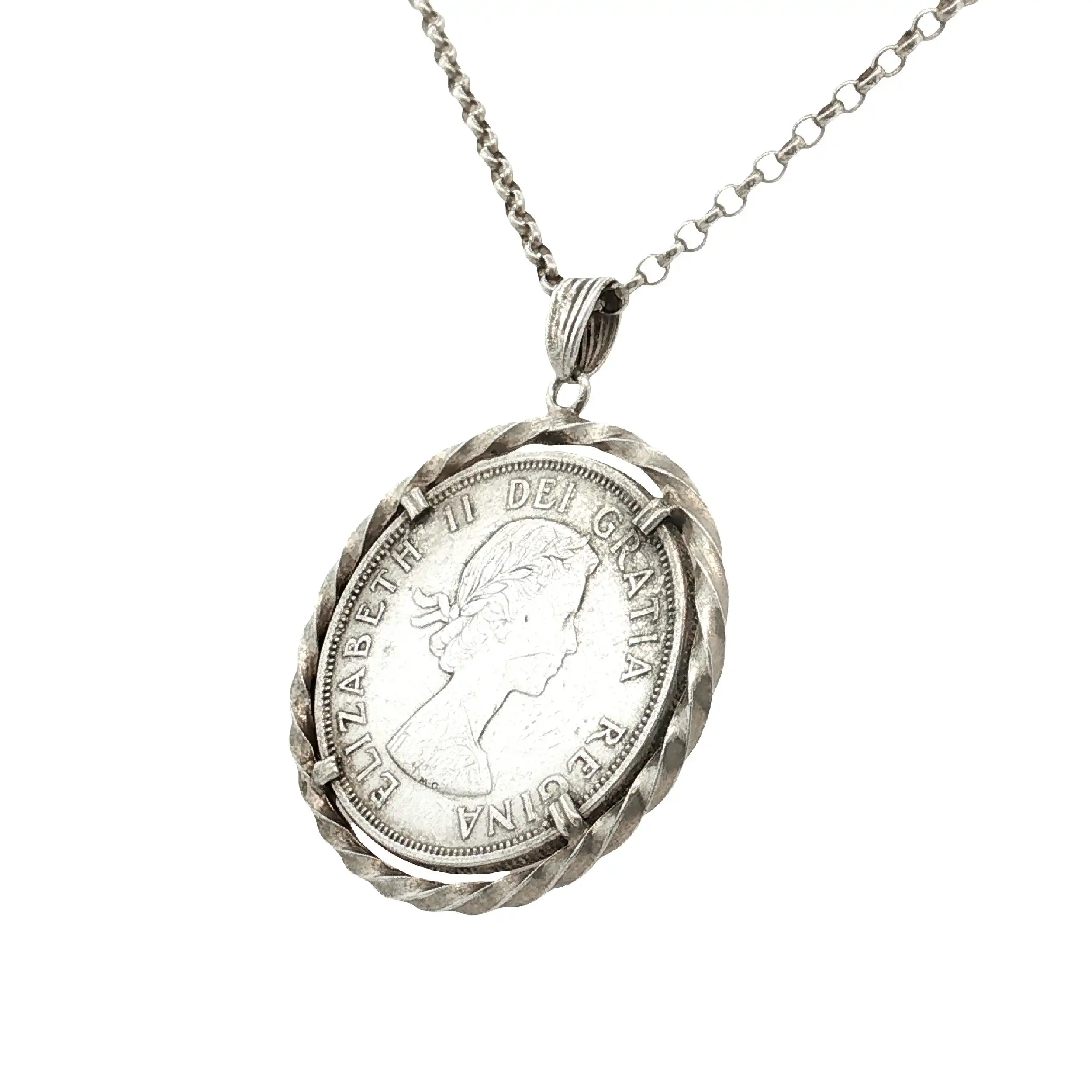 Kette Silber mit Anhänger Münze Kette Silber mit Anhänger Münze