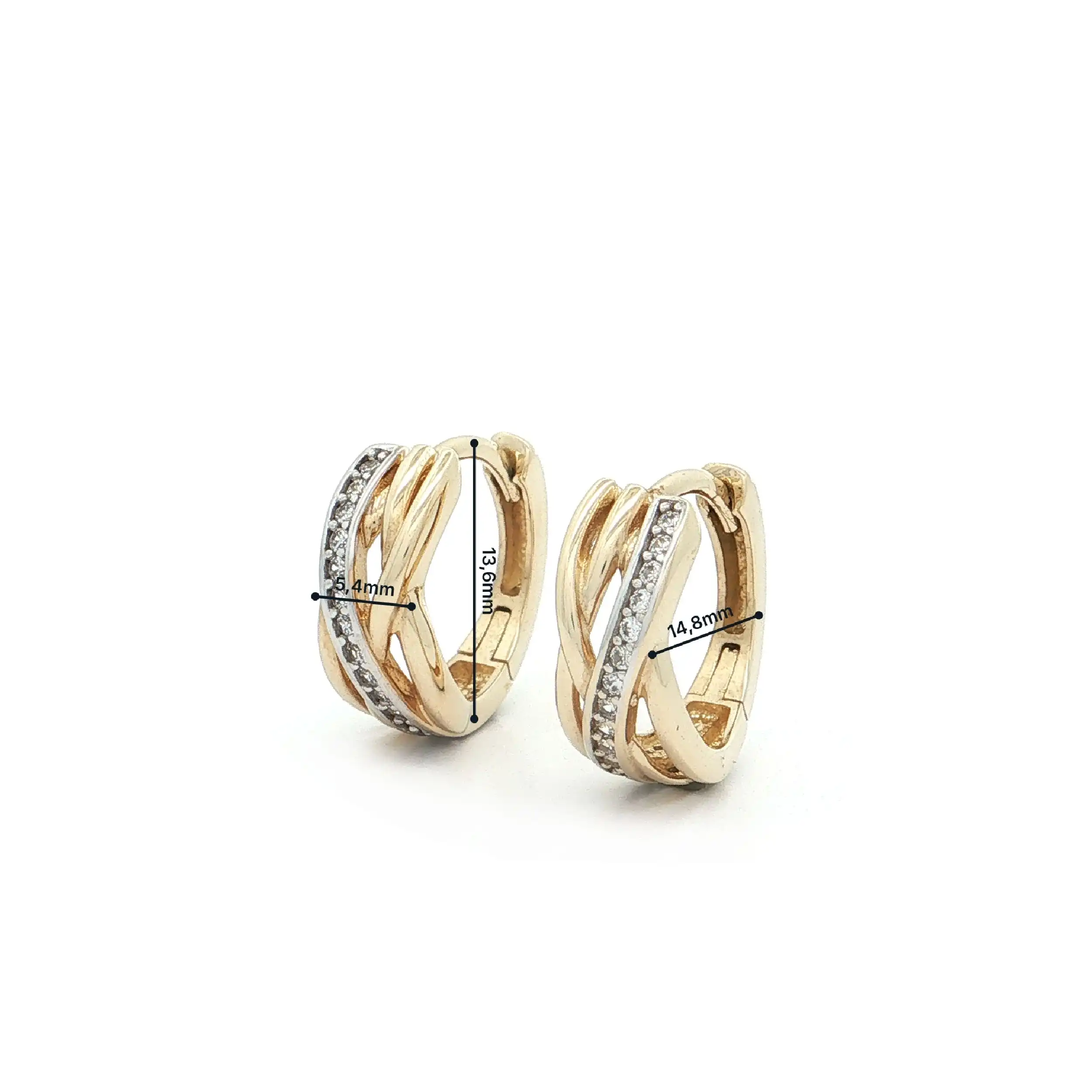 Creolen Gelbgold mit Zirkonia Creolen Gelbgold mit Zirkonia