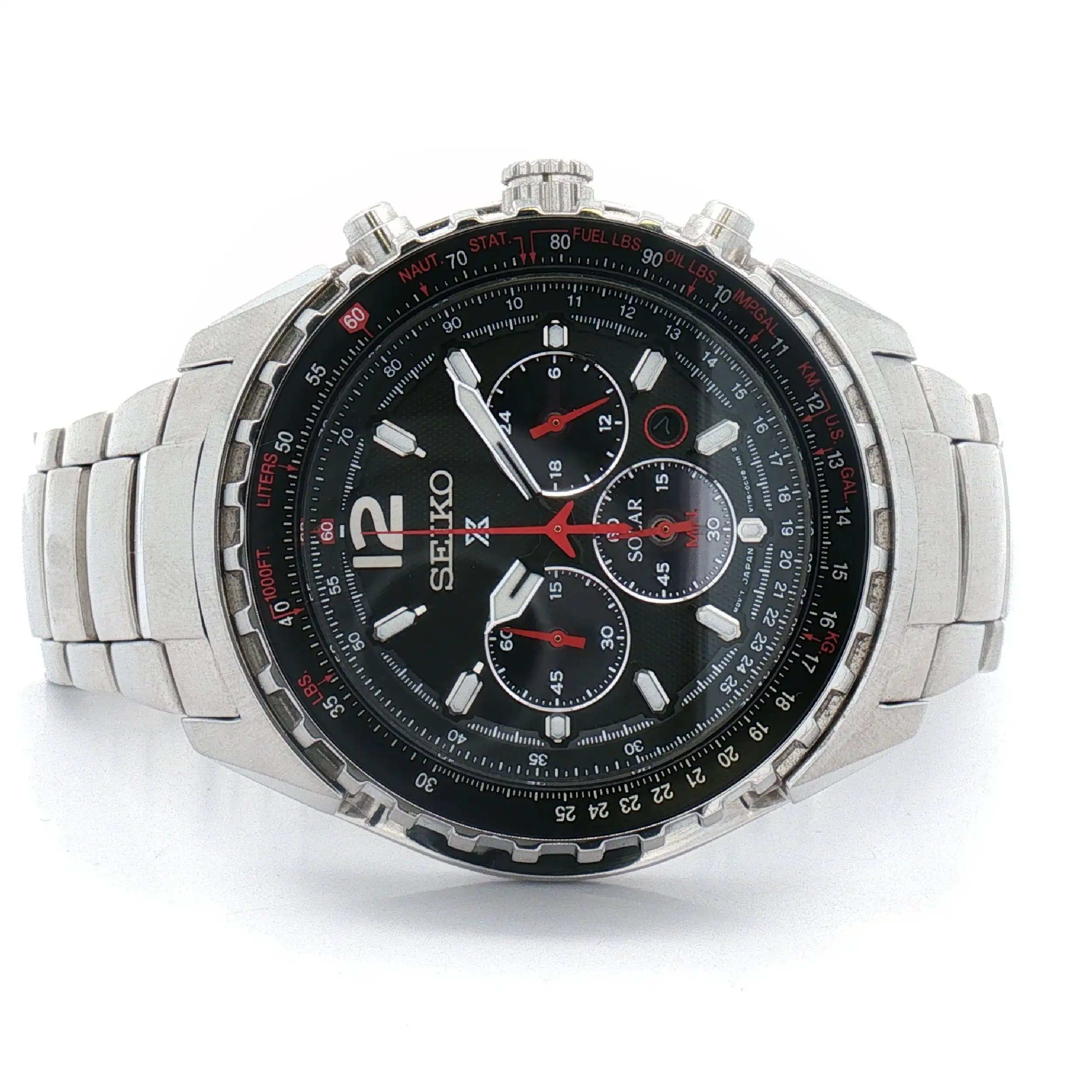 Herrenuhr Seiko Prospex Sky Aviation Solar Chronograph