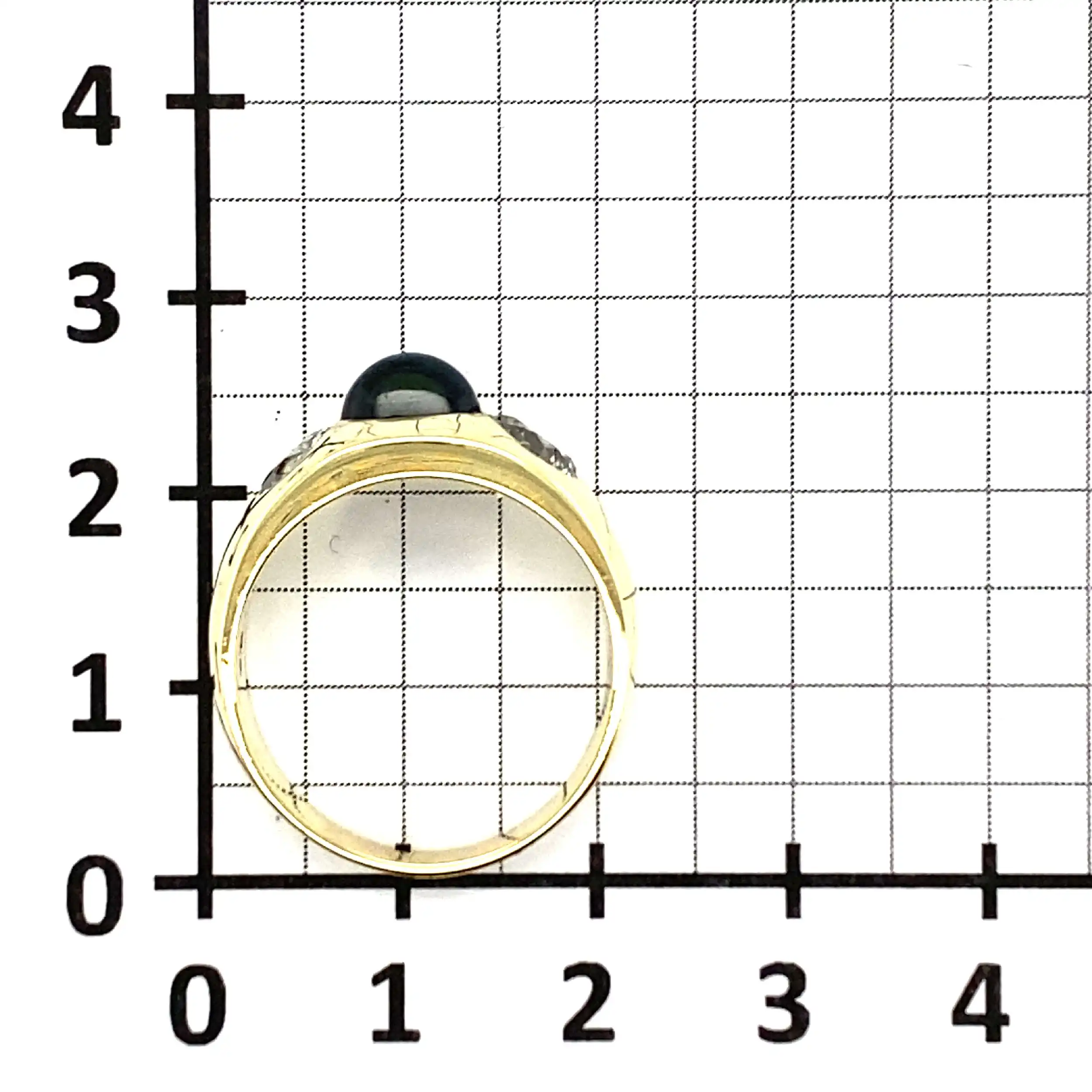 Ring Gelbgold mit Saphir Cabochon & Brillanten